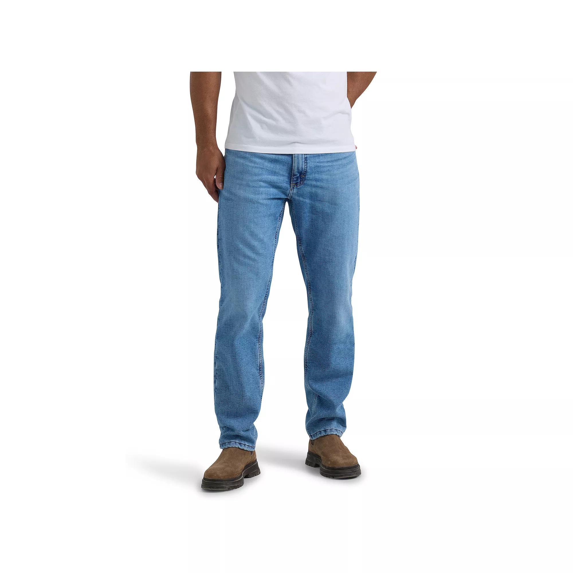 Men's Lee Legendary Relaxed Fit Fleece Lined Straight Leg Jeans, Size: 38X34, Coast Product Image