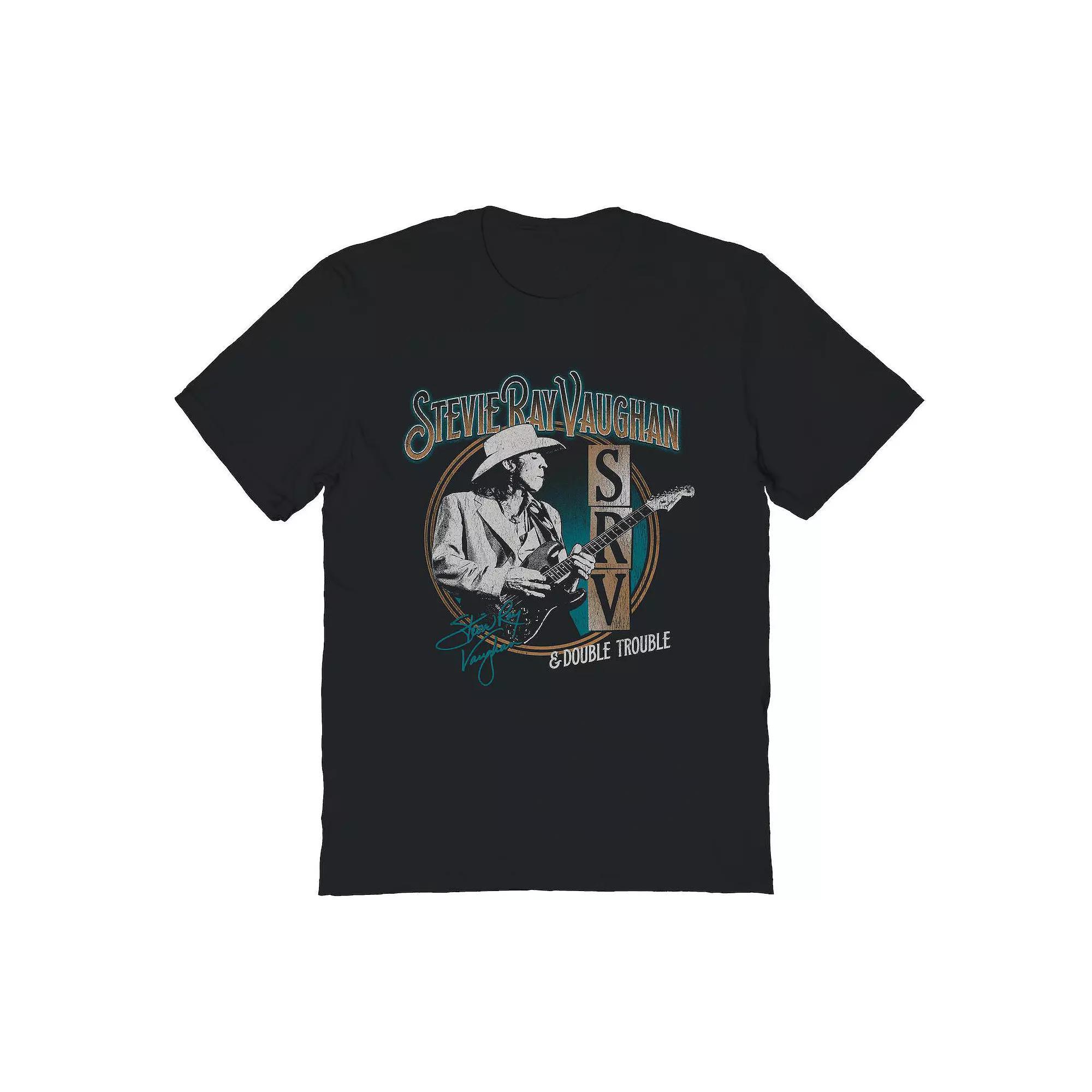 Men's Stevie Ray Vaughn SRV Double Trouble Transparent Graphic Tee, Size: Medium, Black Product Image