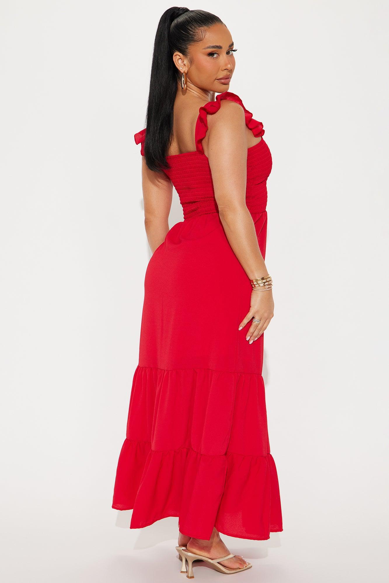 Heart On My Sleeve Maxi Dress - Red Product Image