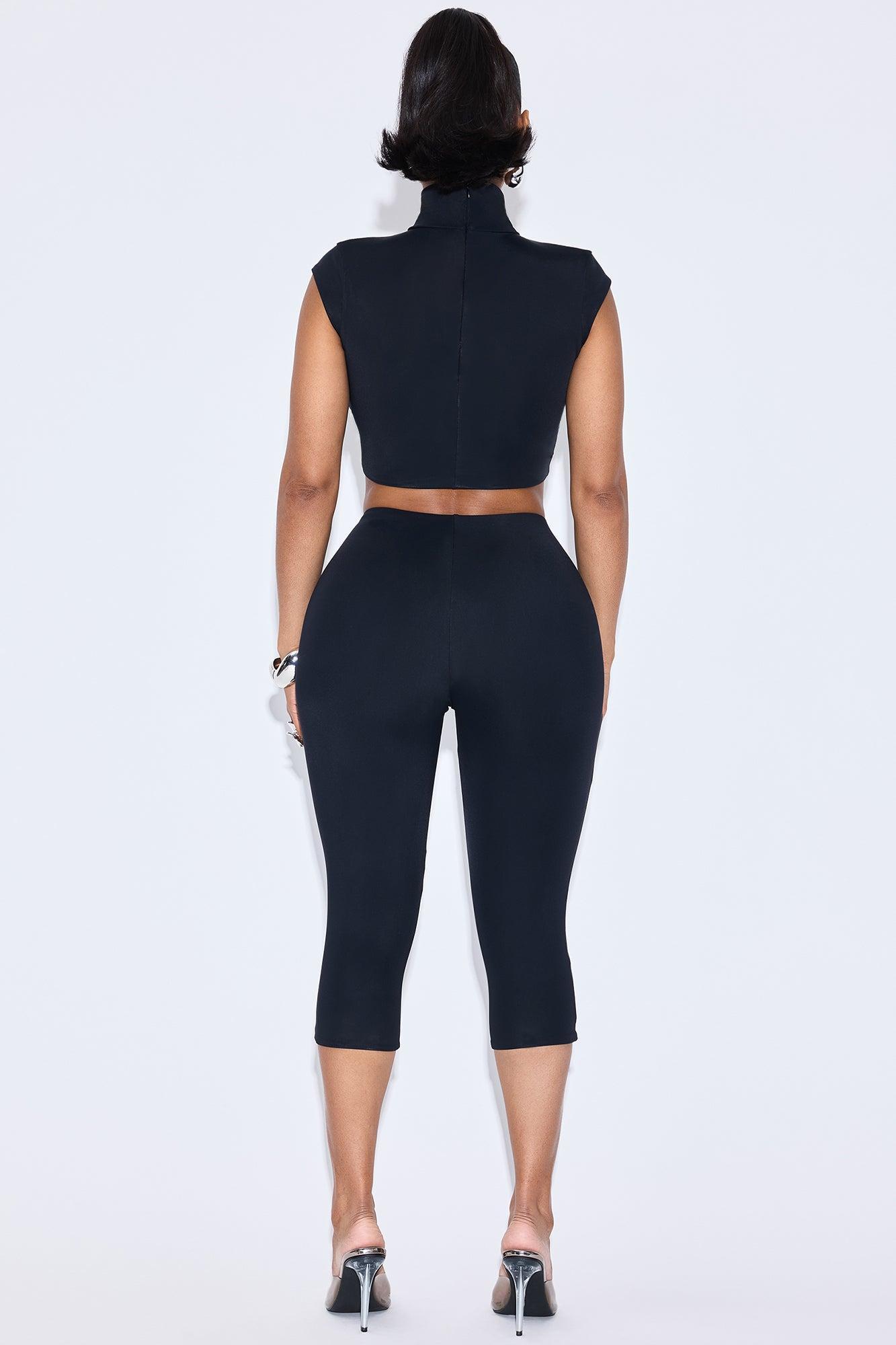Jayla Double Lined Capri Pant Set - Chocolate Female Product Image
