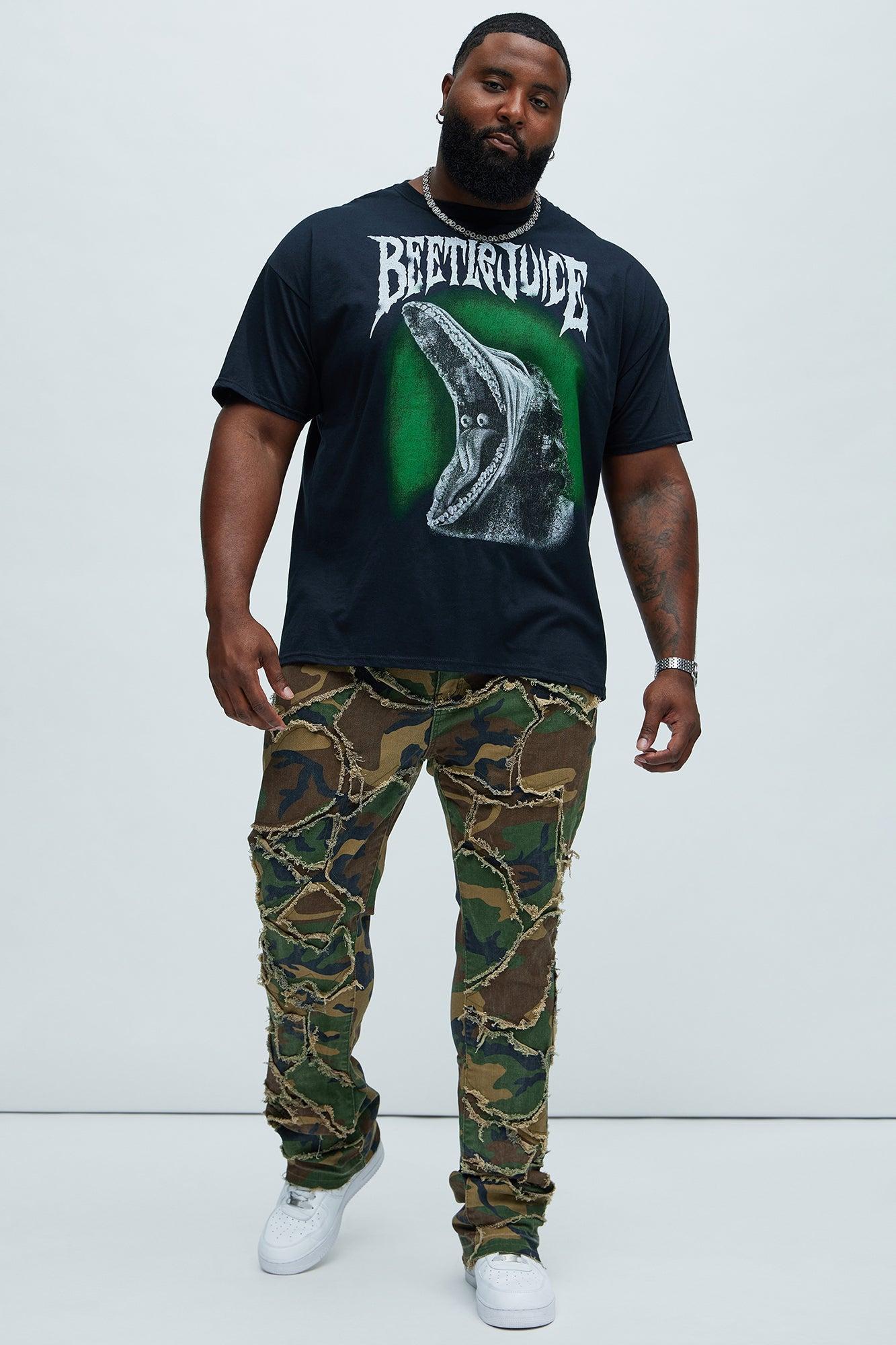 Fray All Ways Stacked Skinny Flare Pants - Camouflage Product Image