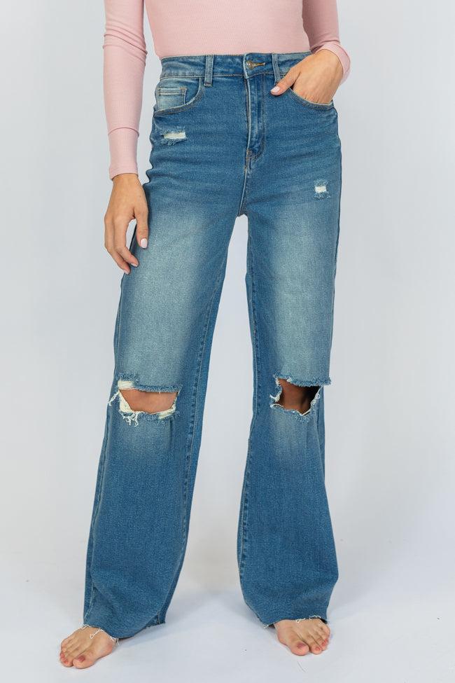Kelsea Medium Wash Tall Wide Leg Jeans FINAL SALE Product Image