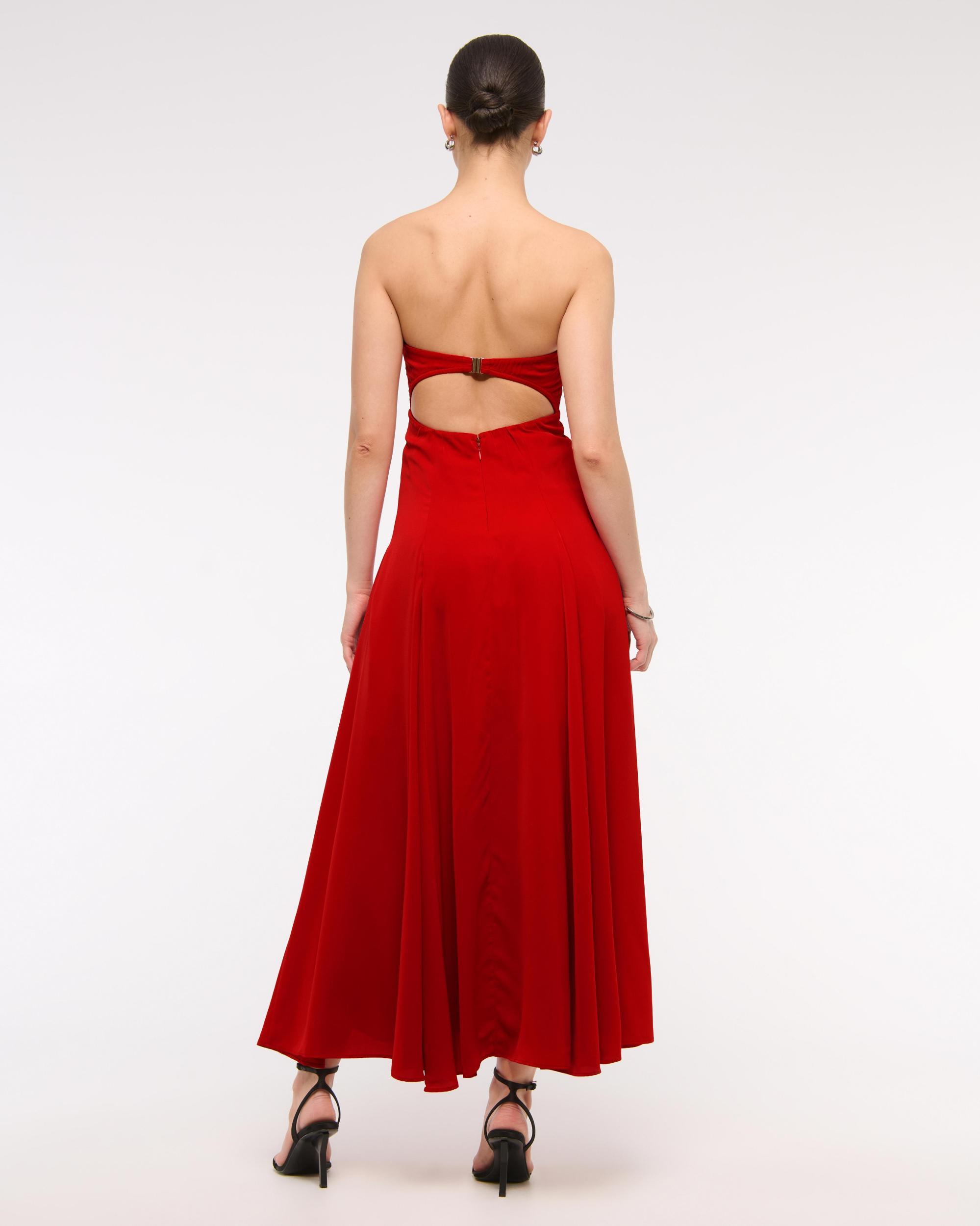 Godet Clasp-Back Midi Dress Product Image
