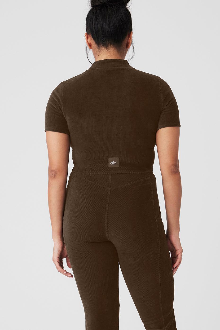 Micro Corduroy Winter Break Mock Neck - Espresso Product Image