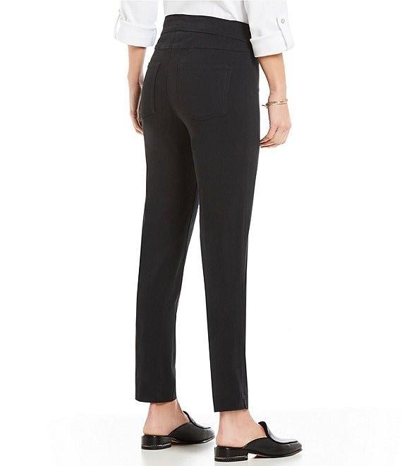 Slimsation® by Multiples Flat Front Straight Leg Pull-On Ankle Pants Product Image