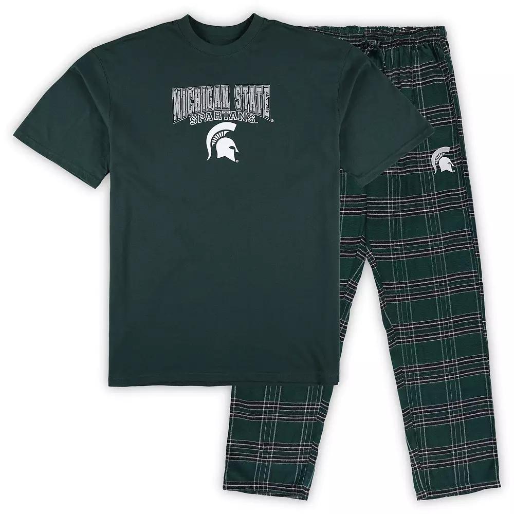 Men's Profile Green Michigan State Spartans Big & Tall 2-Pack T-Shirt & Flannel Pants Set, Size: 4XB Product Image