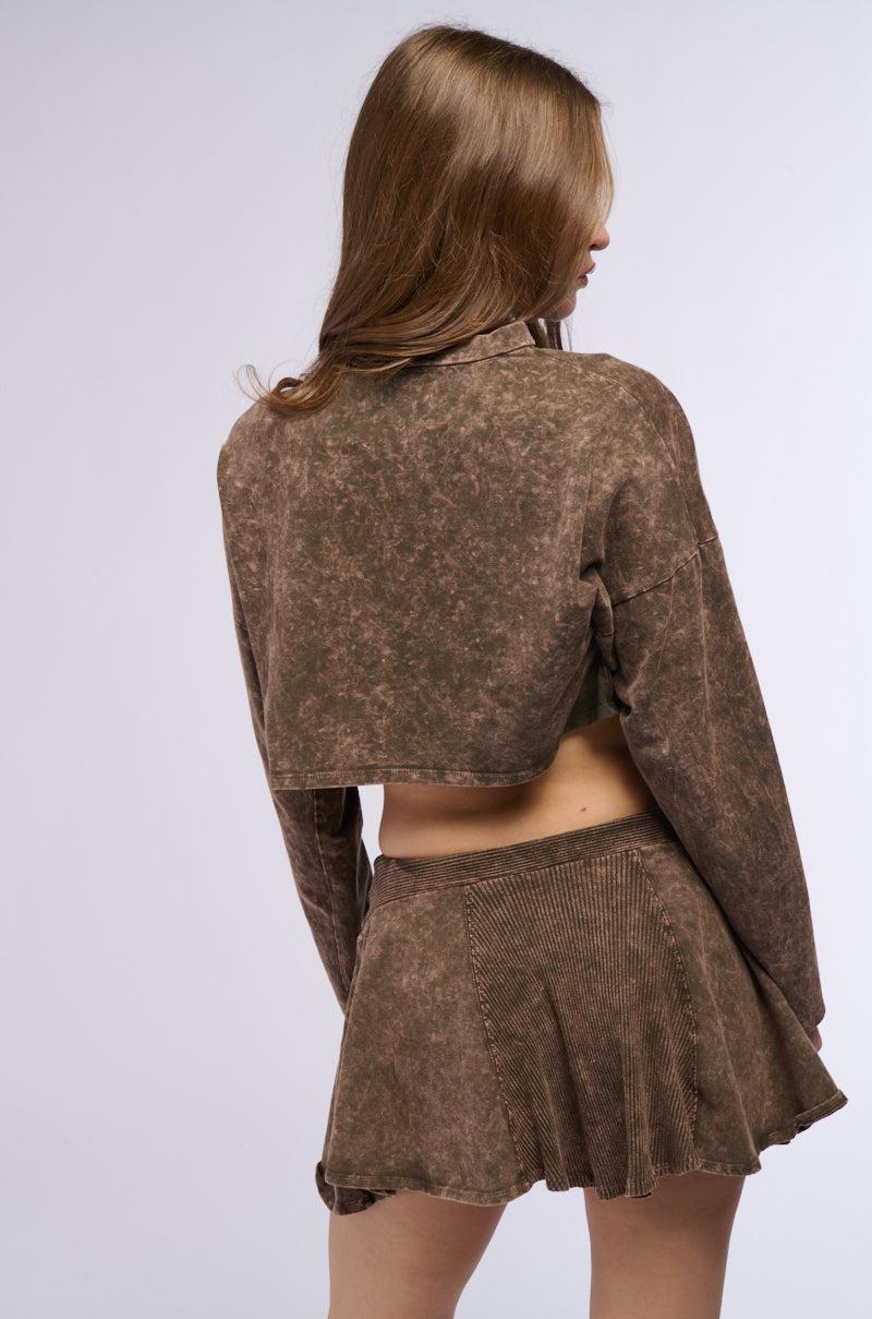 CAN'T LOSE MINERAL WASH CUT OFF LONG SLEEVE TEE Product Image
