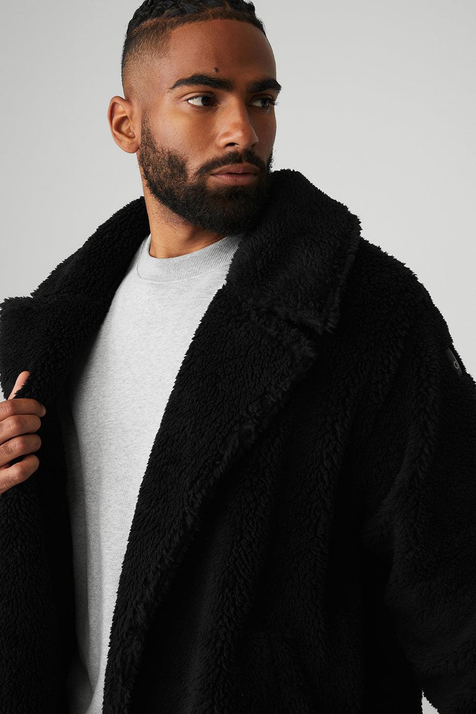 Oversized Sherpa Trench - Black Male Product Image
