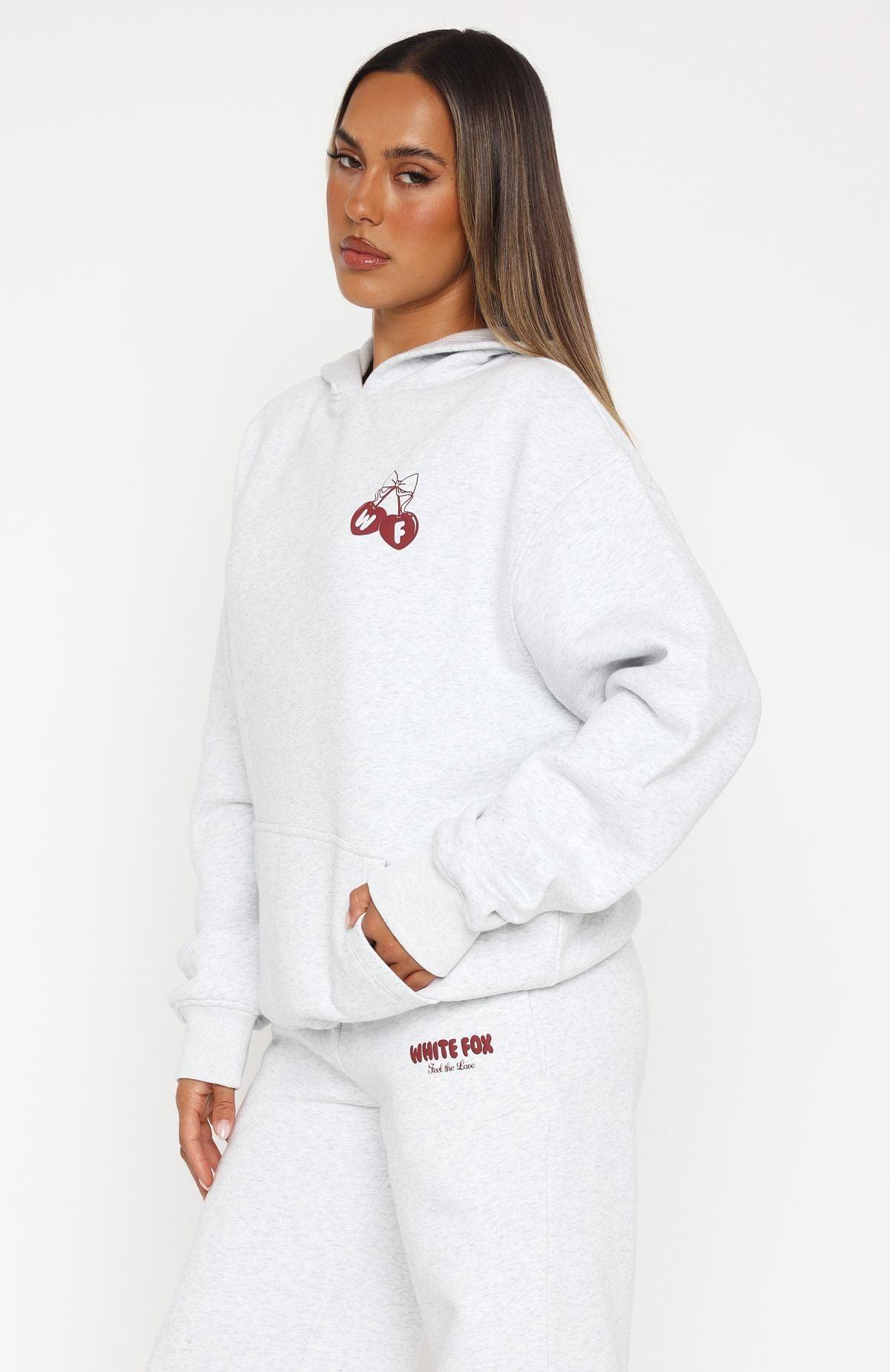Feel The Love Oversized Hoodie Grey Marle Product Image