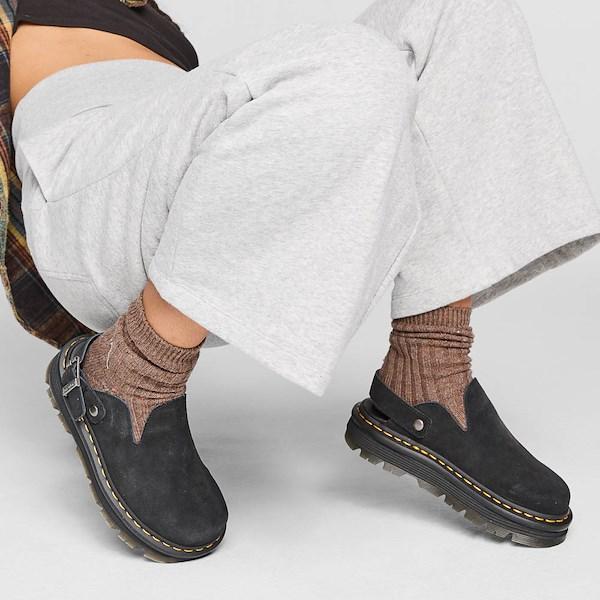 Dr. Martens Womens Zebzag Suede Slingback Mule Sandals Product Image
