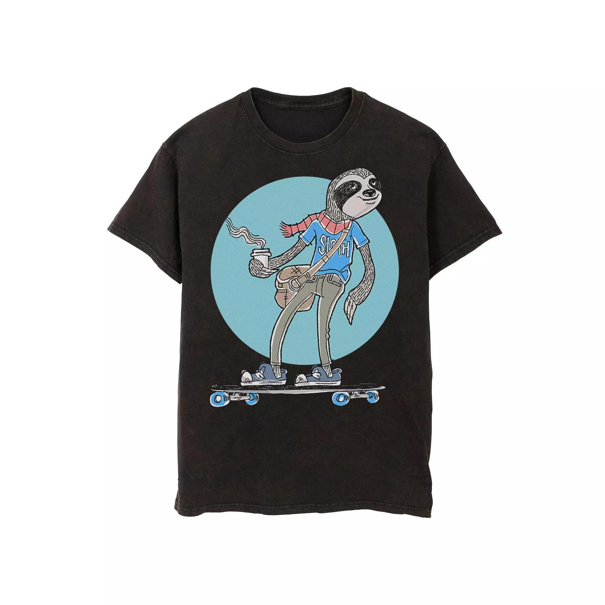 Mens Skateboarding Sloth Back Circle Tee Product Image