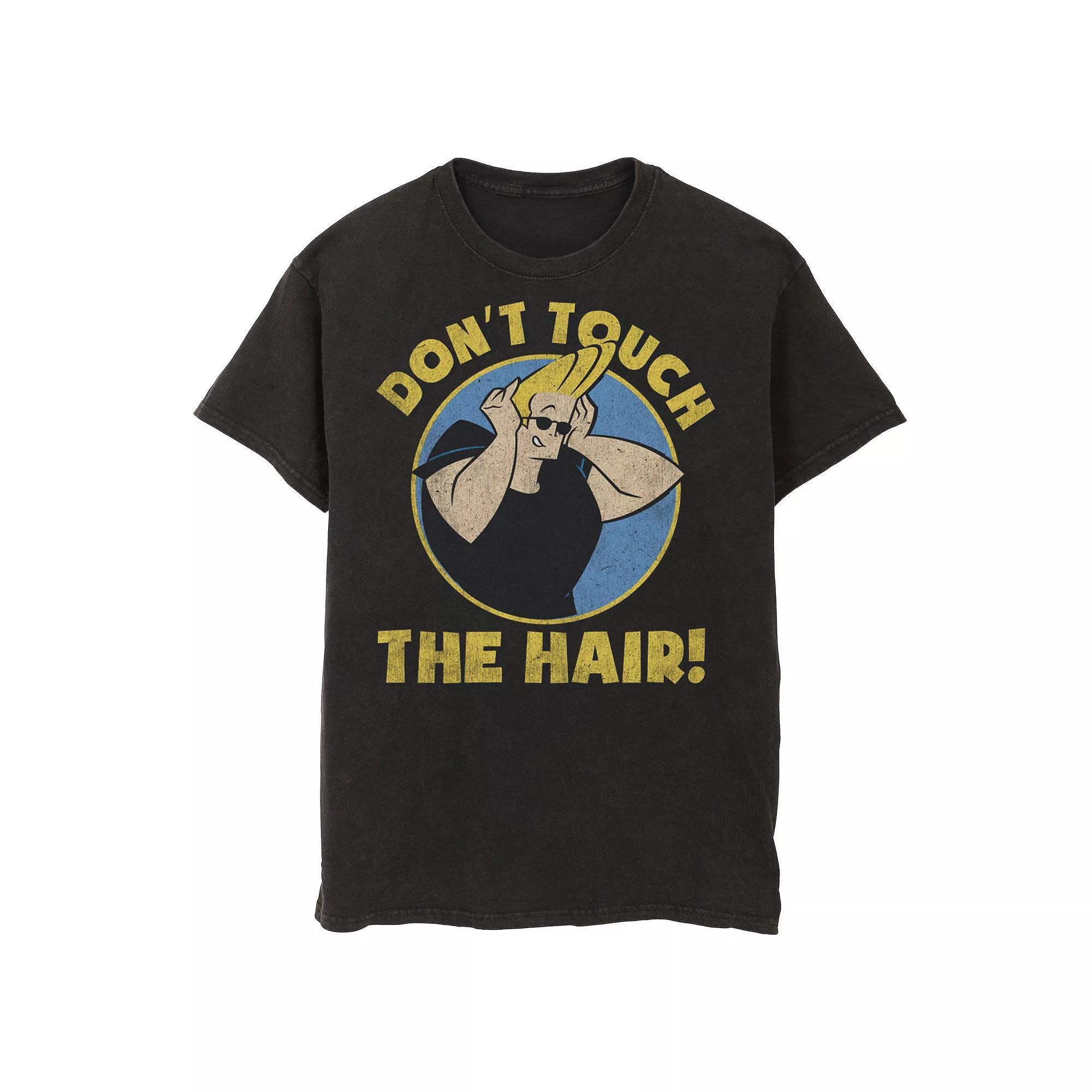 Men's Cartoon Network Johnny Bravo "Don't Touch The Hair" Graphic Tee, Size: XXL, Black Product Image