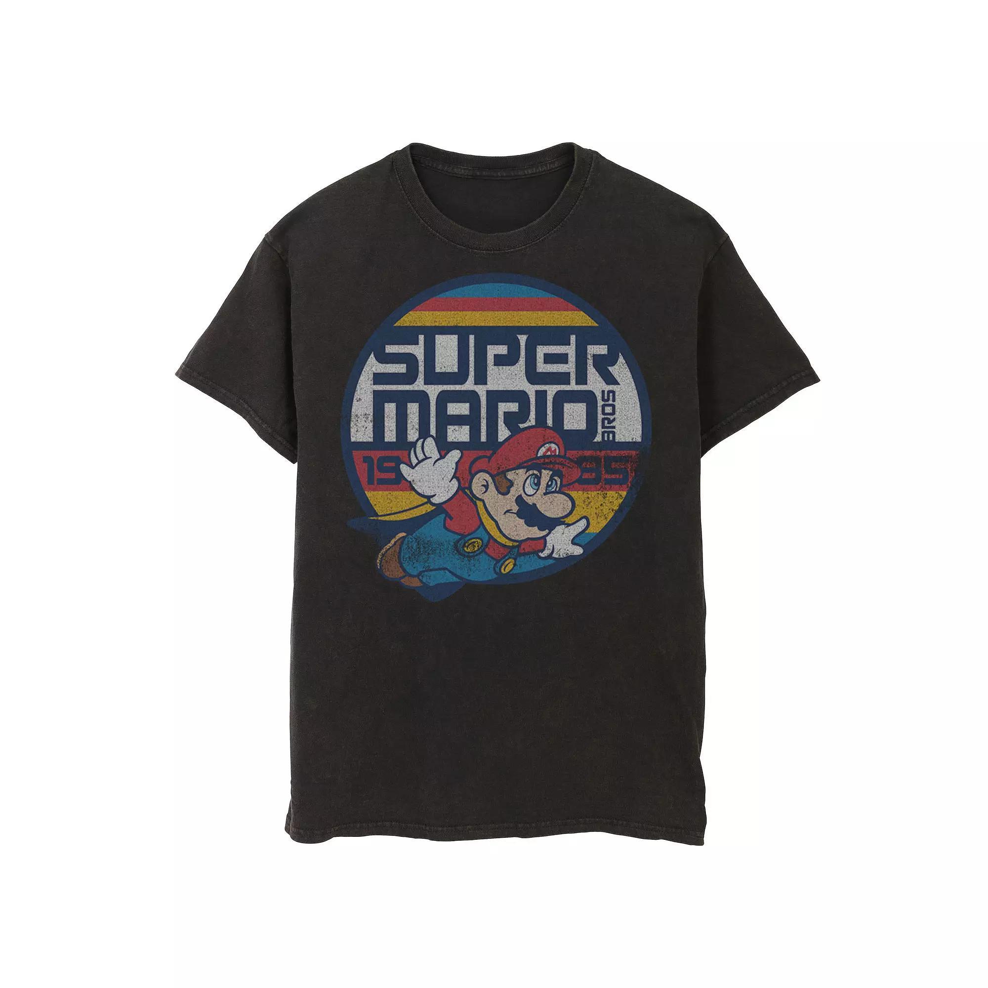 Men's Nintendo Super Mario Classic Retro Flying 1985 Tee, Size: Large, Black Product Image