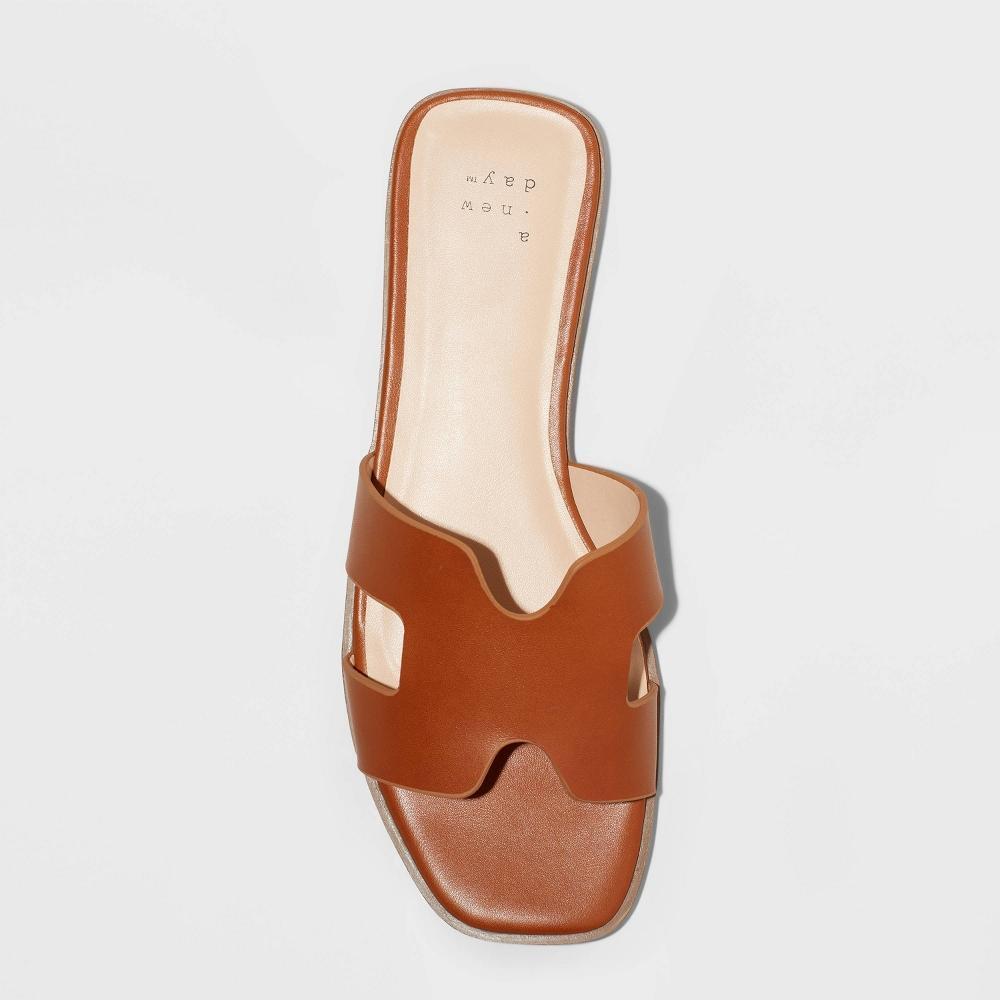 Womens Nina Slide Sandals - A New Day Cognac 7 Product Image