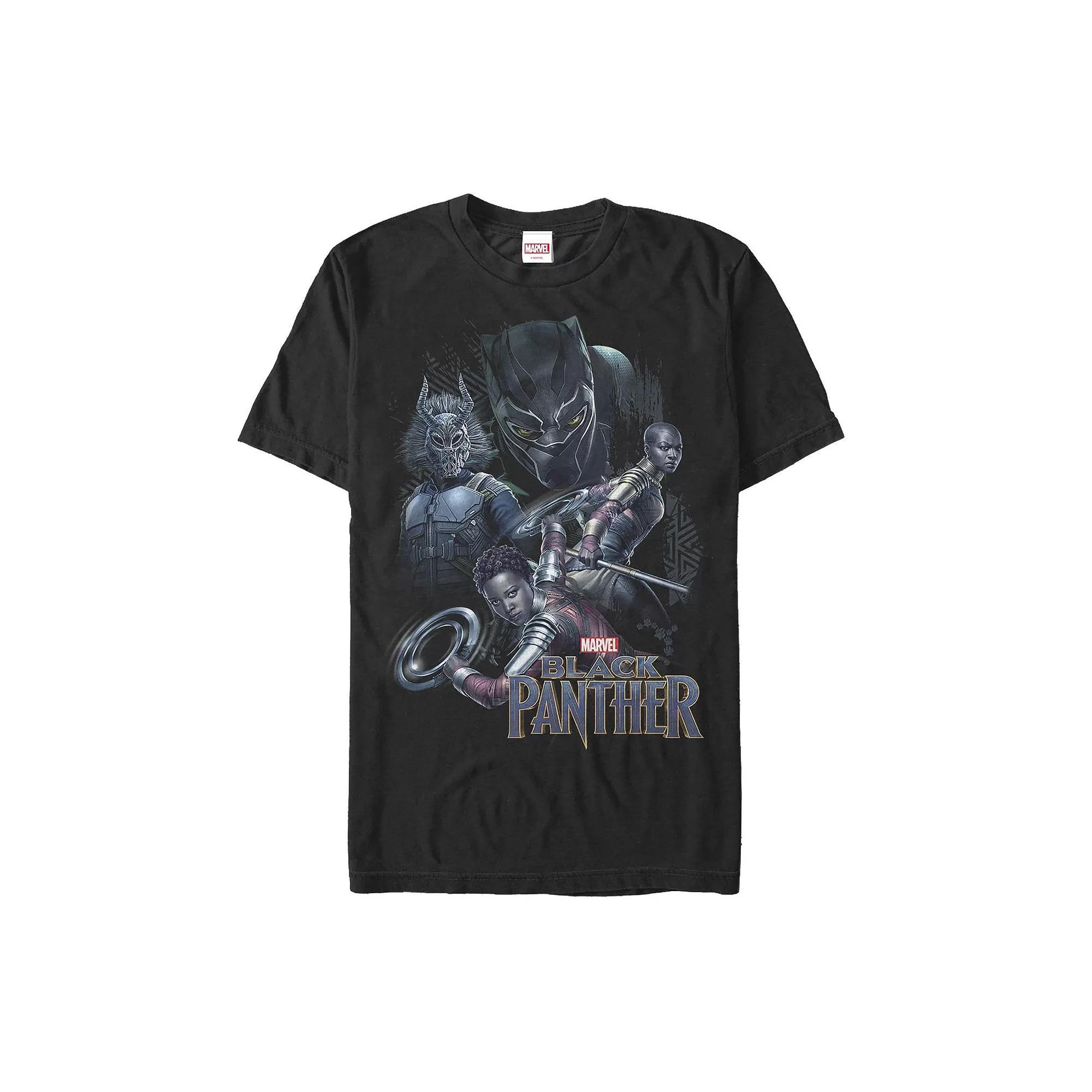Men's Black Panther Warriors Group Tee, Size: Large Product Image