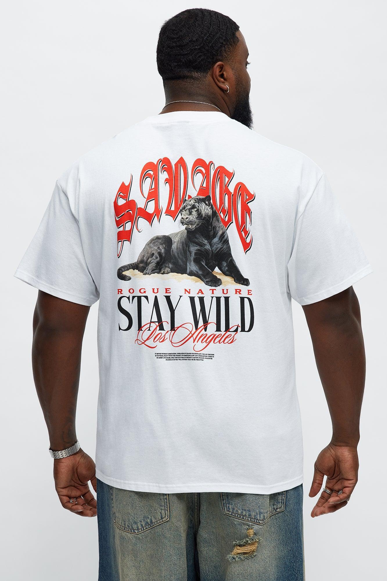 Savage Stay Wild Short Sleeve Tee - White Product Image