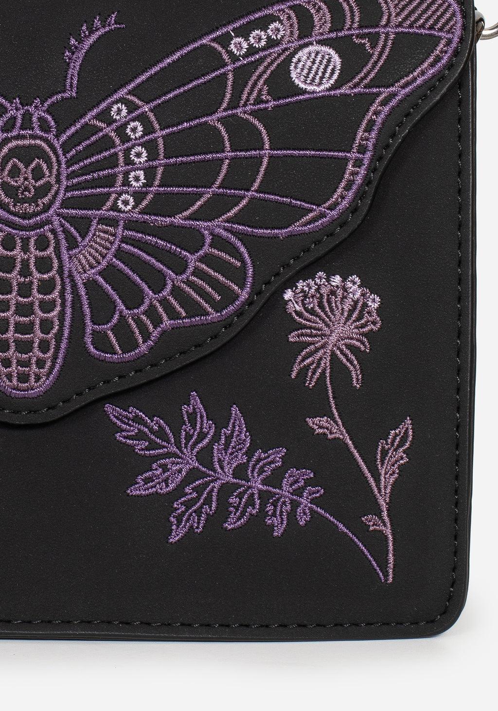 Atropos Moth Embroidered Mini Crossbody Bag Product Image