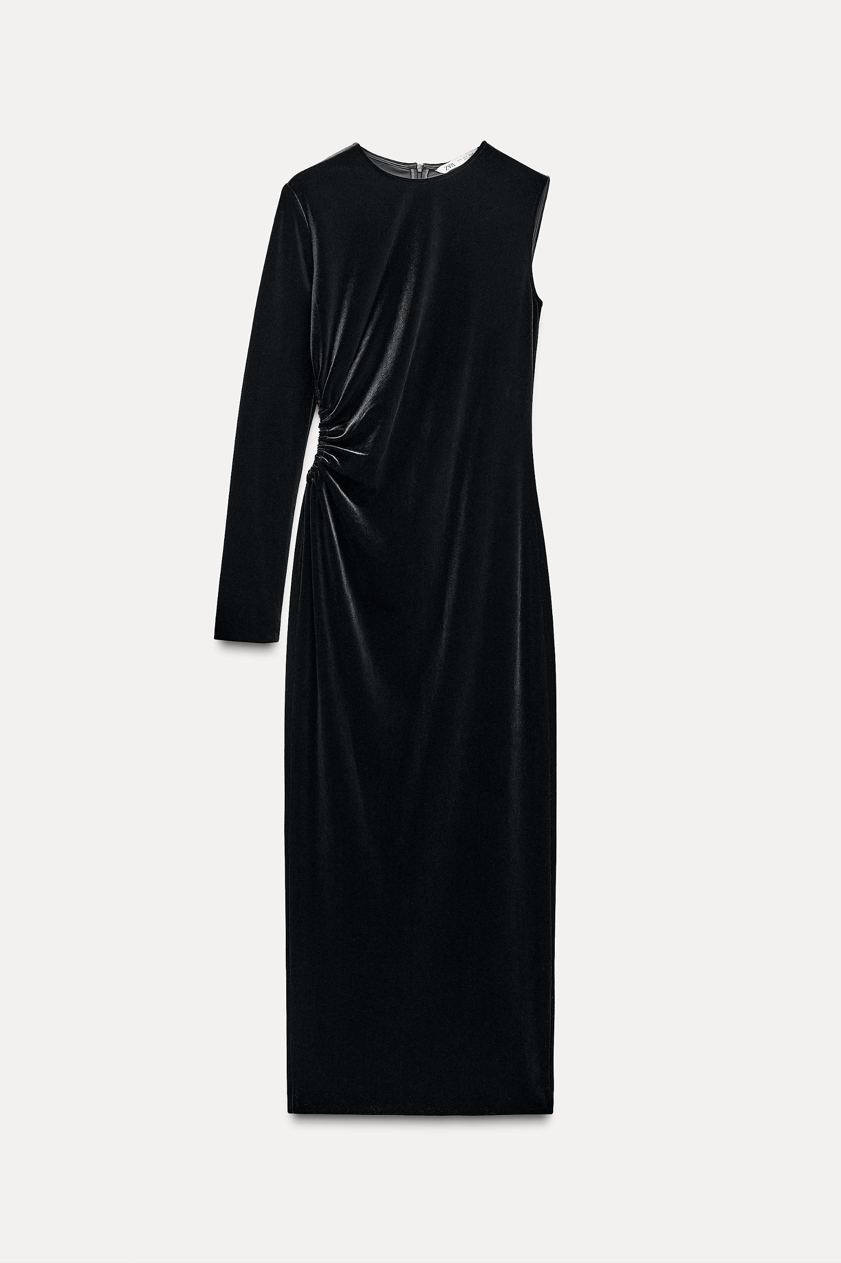ASYMMETRICAL VELVET DRESS ZW COLLECTION Product Image
