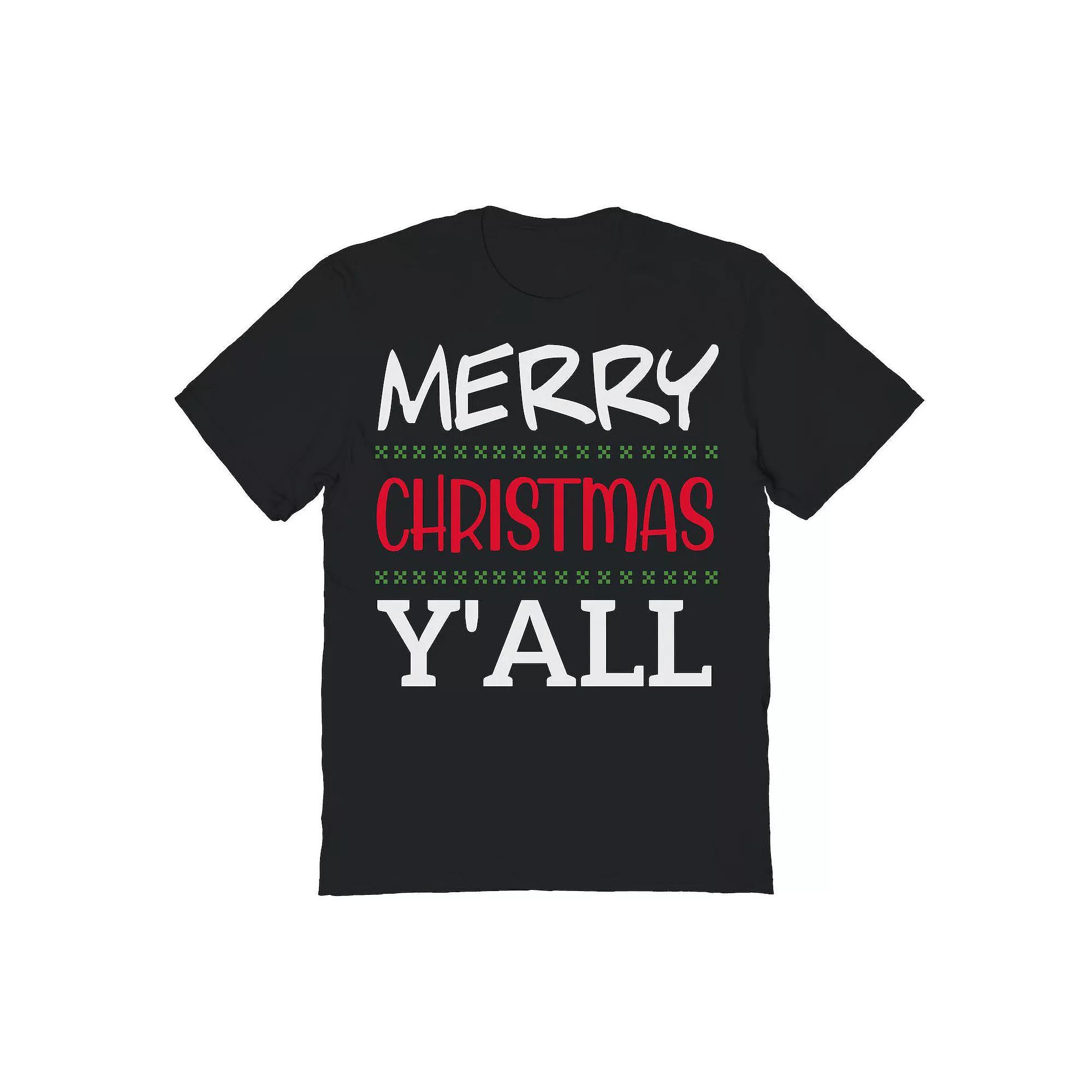 Men's Merry Christmas Graphic Tee, Size: XXL, Black Product Image