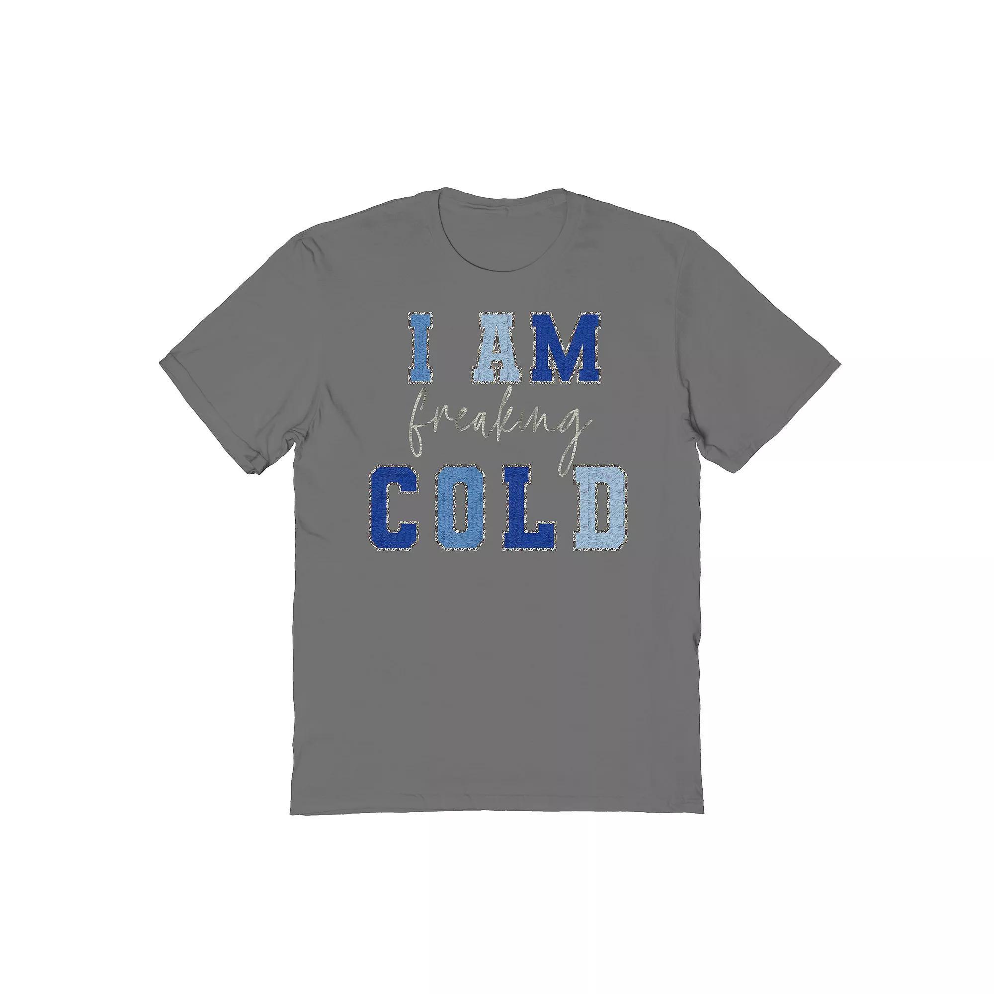 Mens I Am Freaking Cold Graphic Tee, Womens Grey Product Image