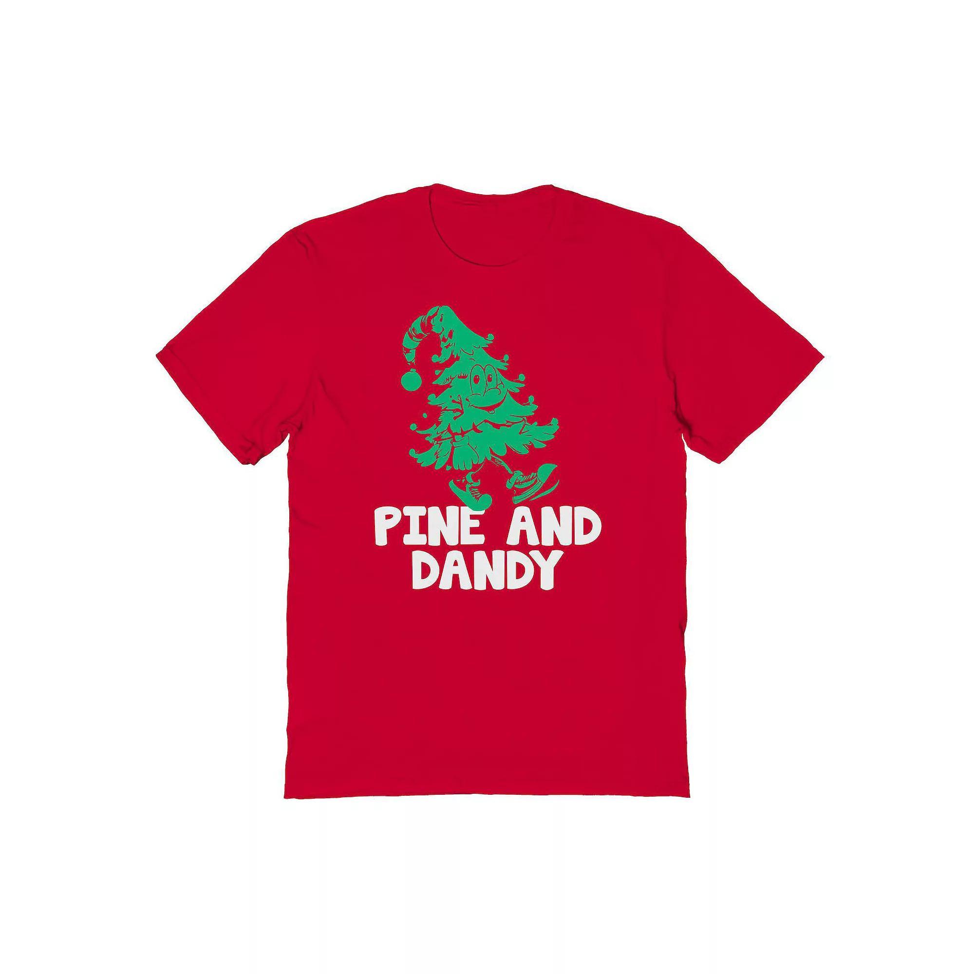 Men's Pine Christmas Dandy Christmas Graphic Tee, Size: XXL, Red Product Image