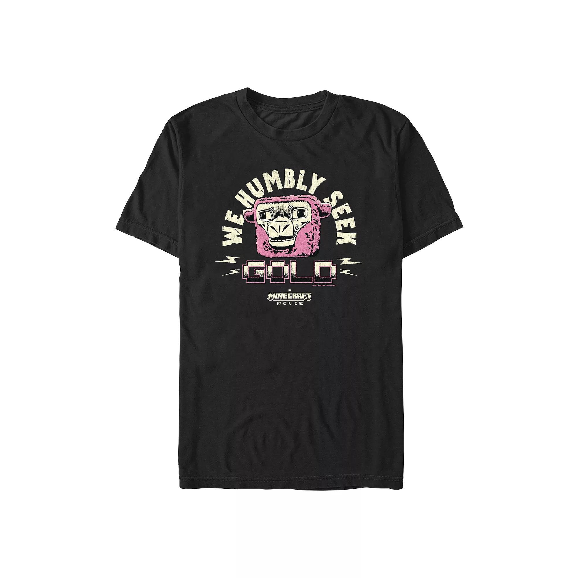 Men's Minecraft Movie We Humbly Seek Gold Graphic Tee, Size: XL, Black Product Image