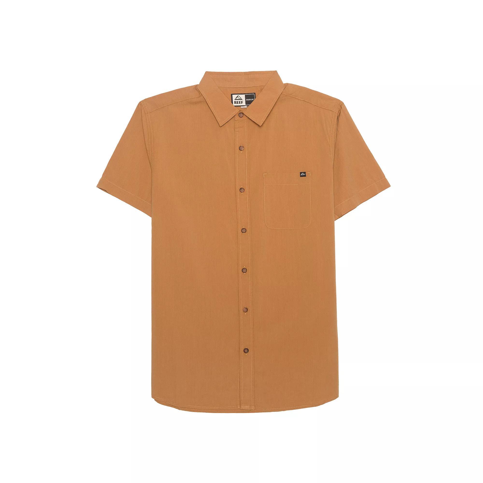 Men's REEF Collins Woven Shirt, Size: XXL, Brown Product Image