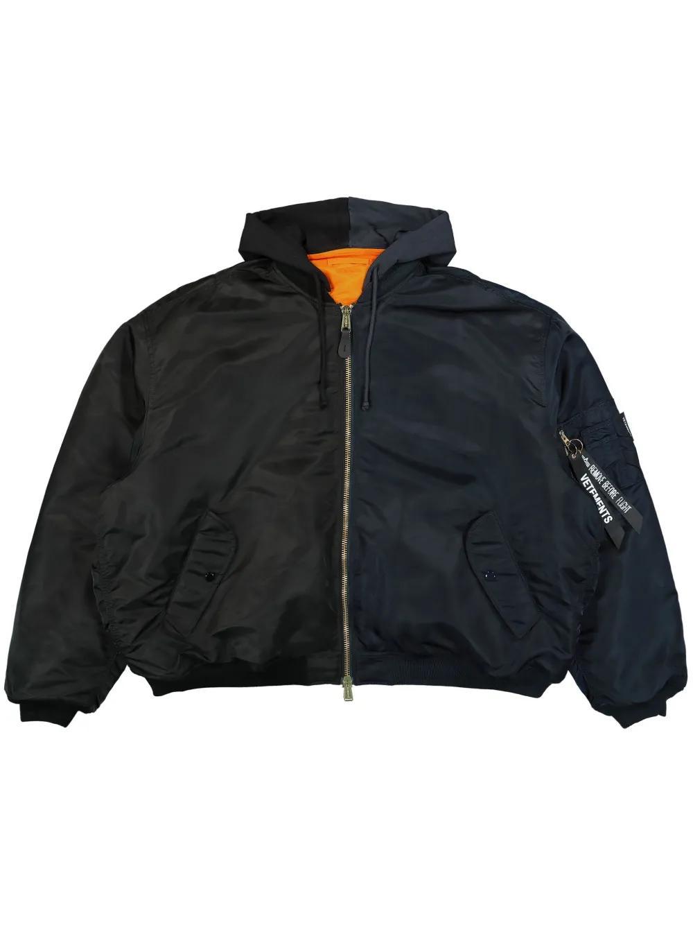 two-tone zip-up hoodie Product Image