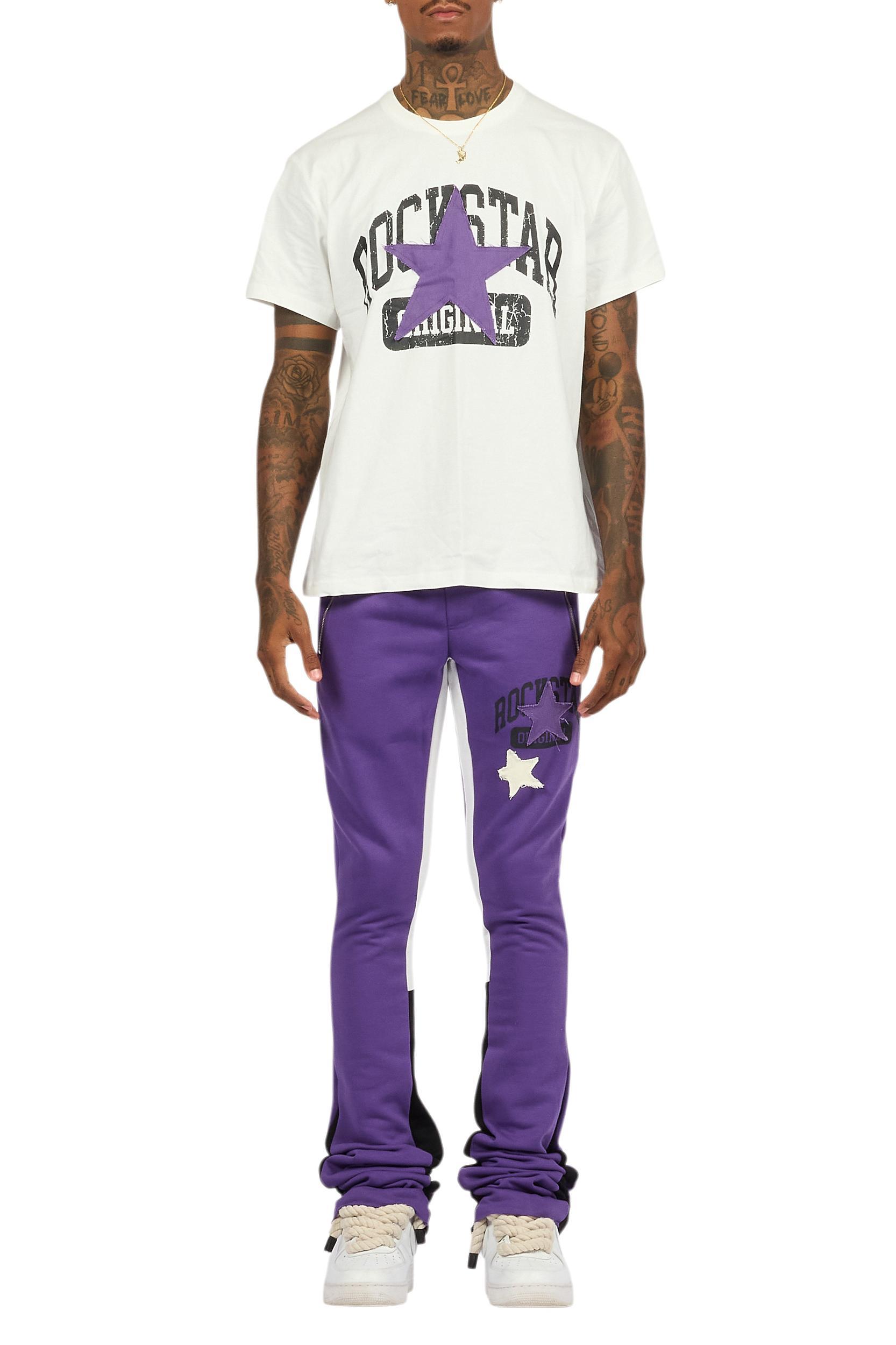 Mallor Purple/White T-Shirt/Stacked Track Set Male Product Image