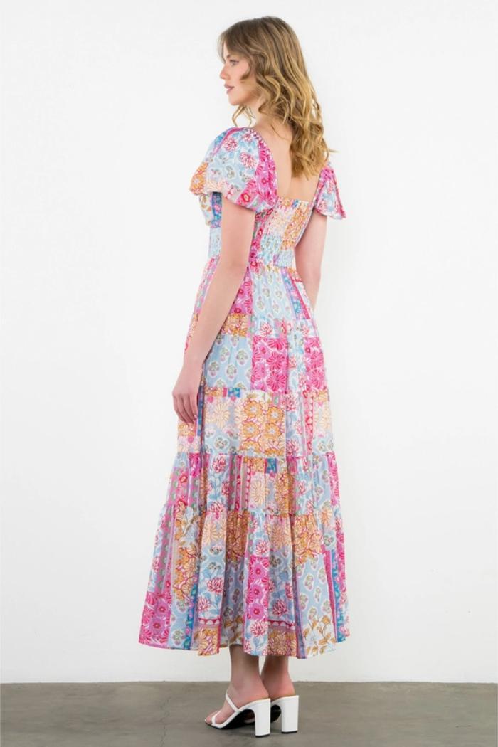 Multi Color Print Tiered Dress Product Image
