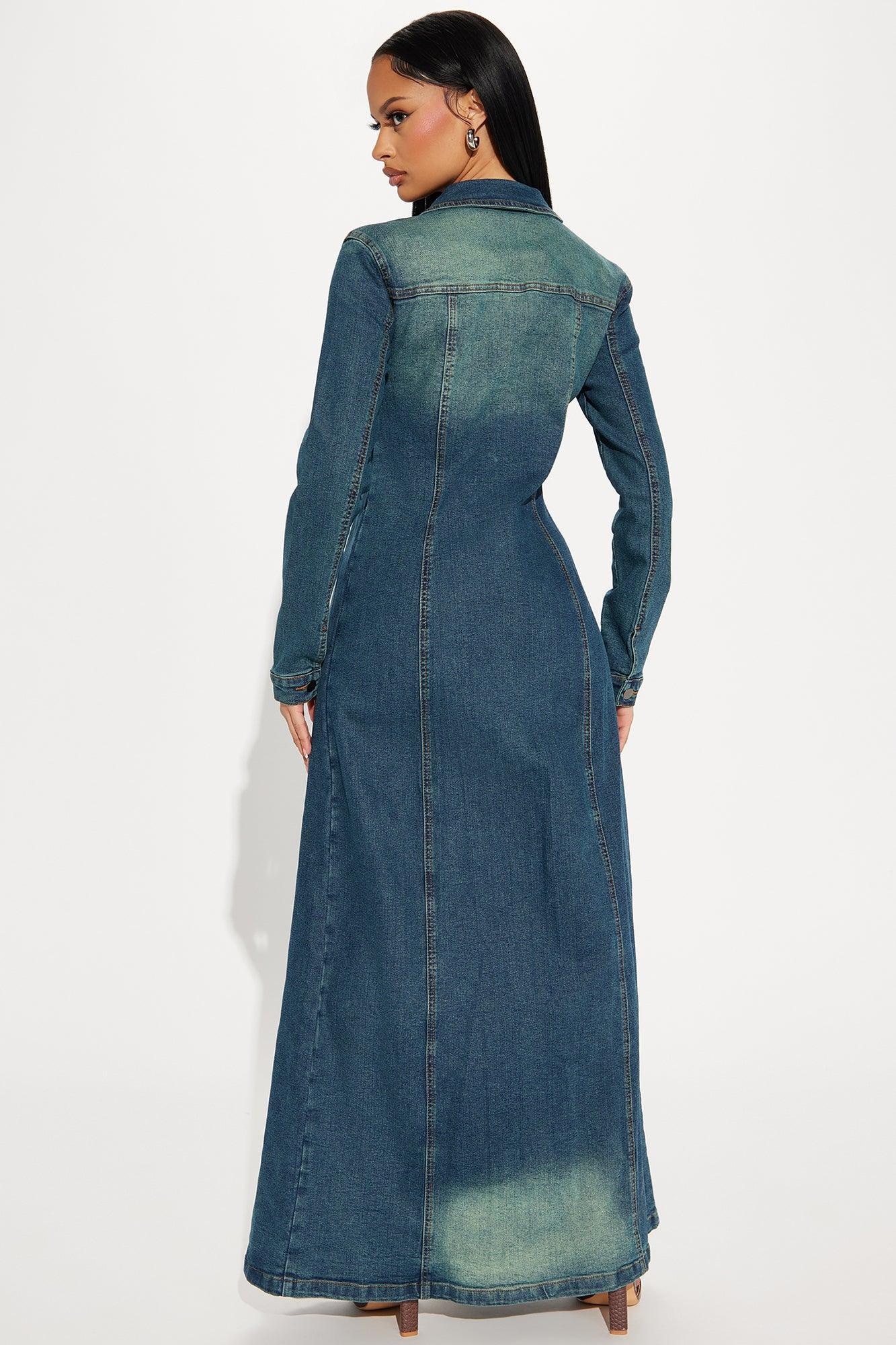 Follow My Lead Denim Trench - Dark Wash Product Image
