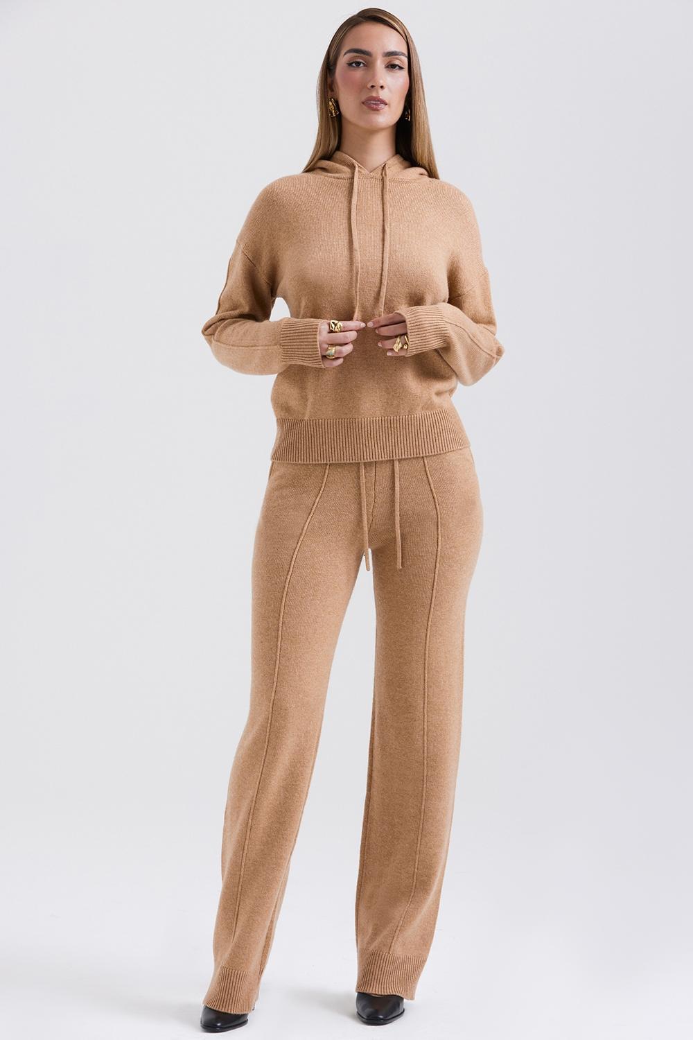 Yalina  camel cashmere blend trousers - sale Product Image