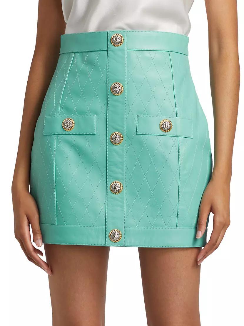 Quilted Leather Miniskirt Product Image