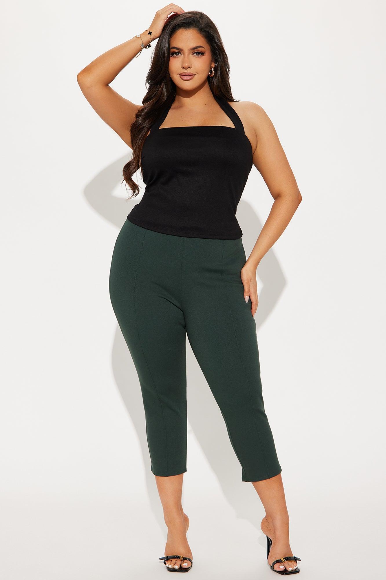Daniella Pintuck Ponte Capri Legging - Hunter Product Image