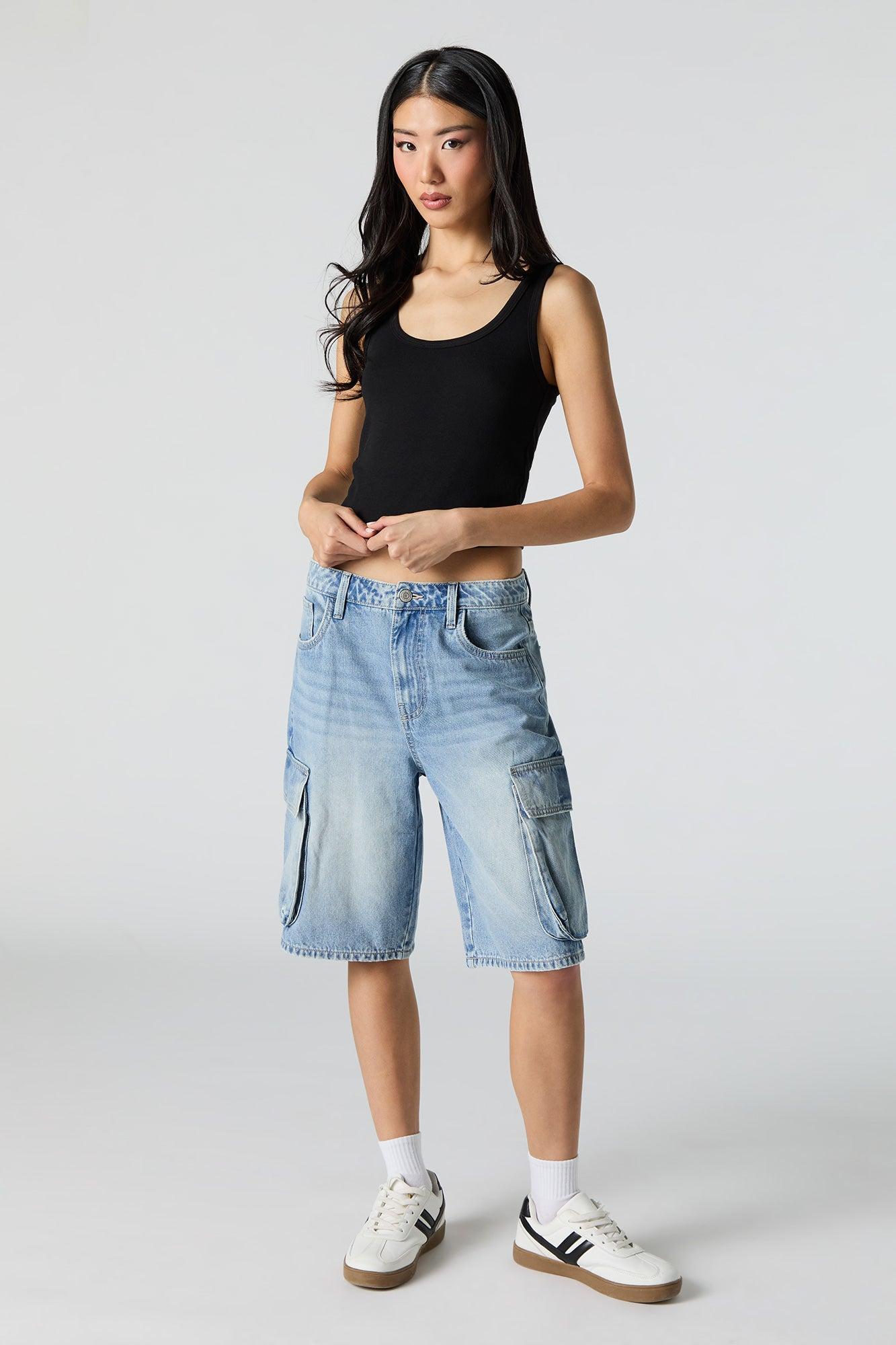 Cropped Ribbed Scoop Neck Tank Female Product Image