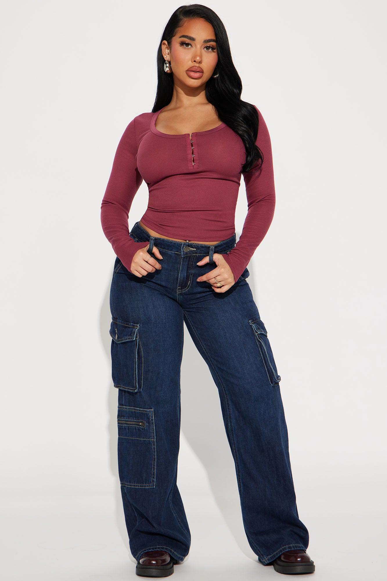 Dawn Ribbed Long Sleeve Top - Mauve Product Image