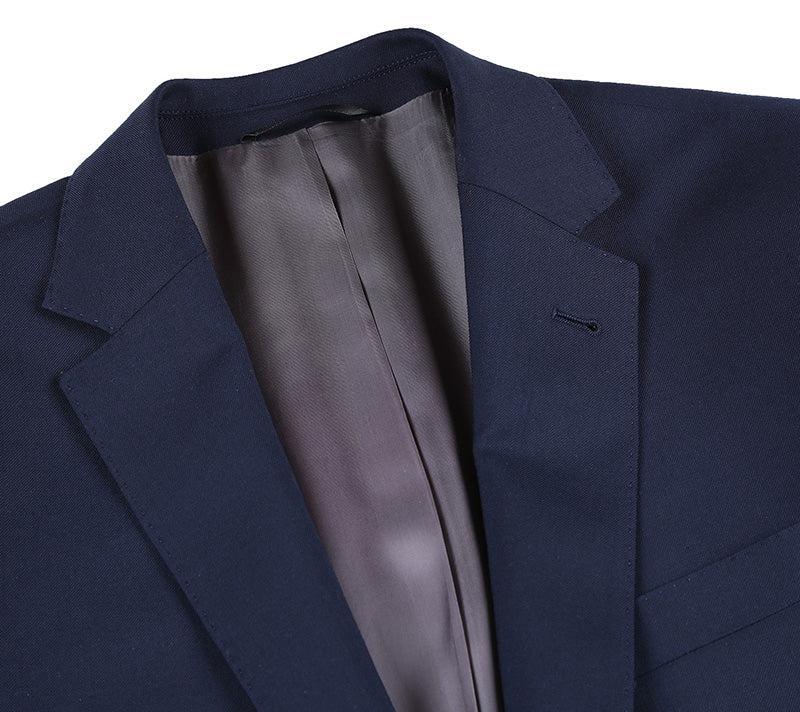 Half Canvas Stretch Wool Dress Suit Modern Fit 2 Piece in Navy Product Image