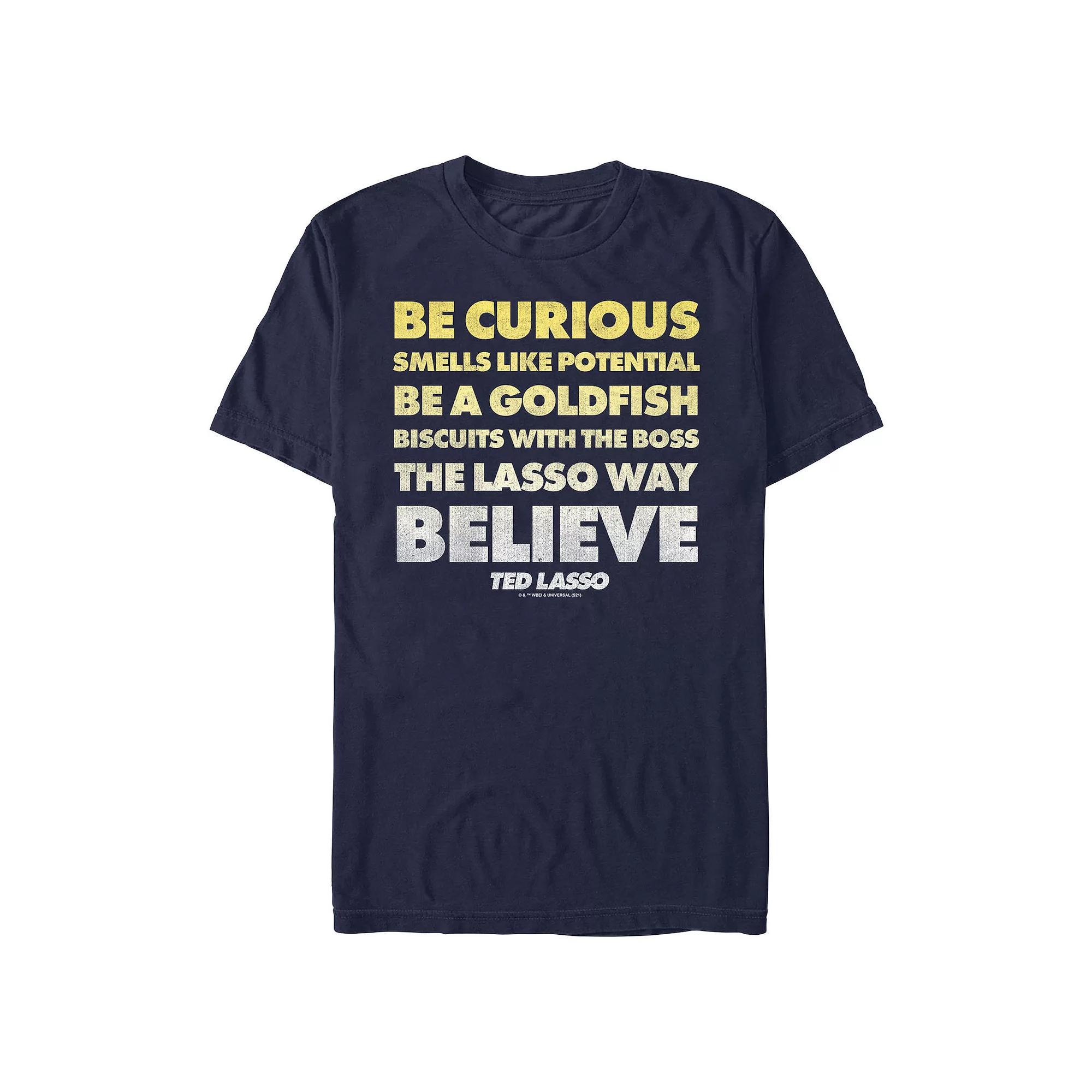 Men's Ted Lasso Quote Stack Graphic Tee, Size: Small, Blue Product Image