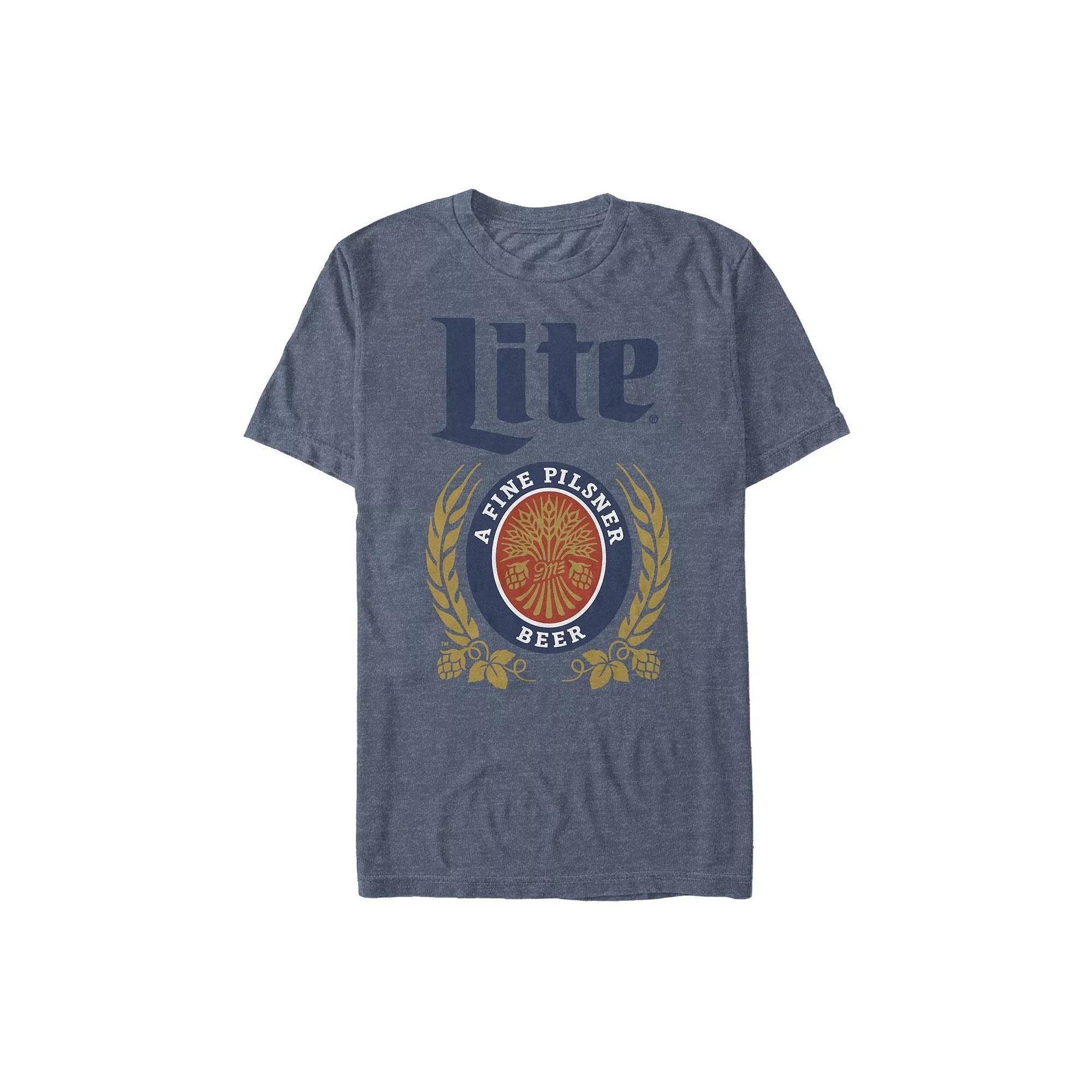 Mens Miller Lite A Fine Pilsner Logo Tee Navy Grey Product Image