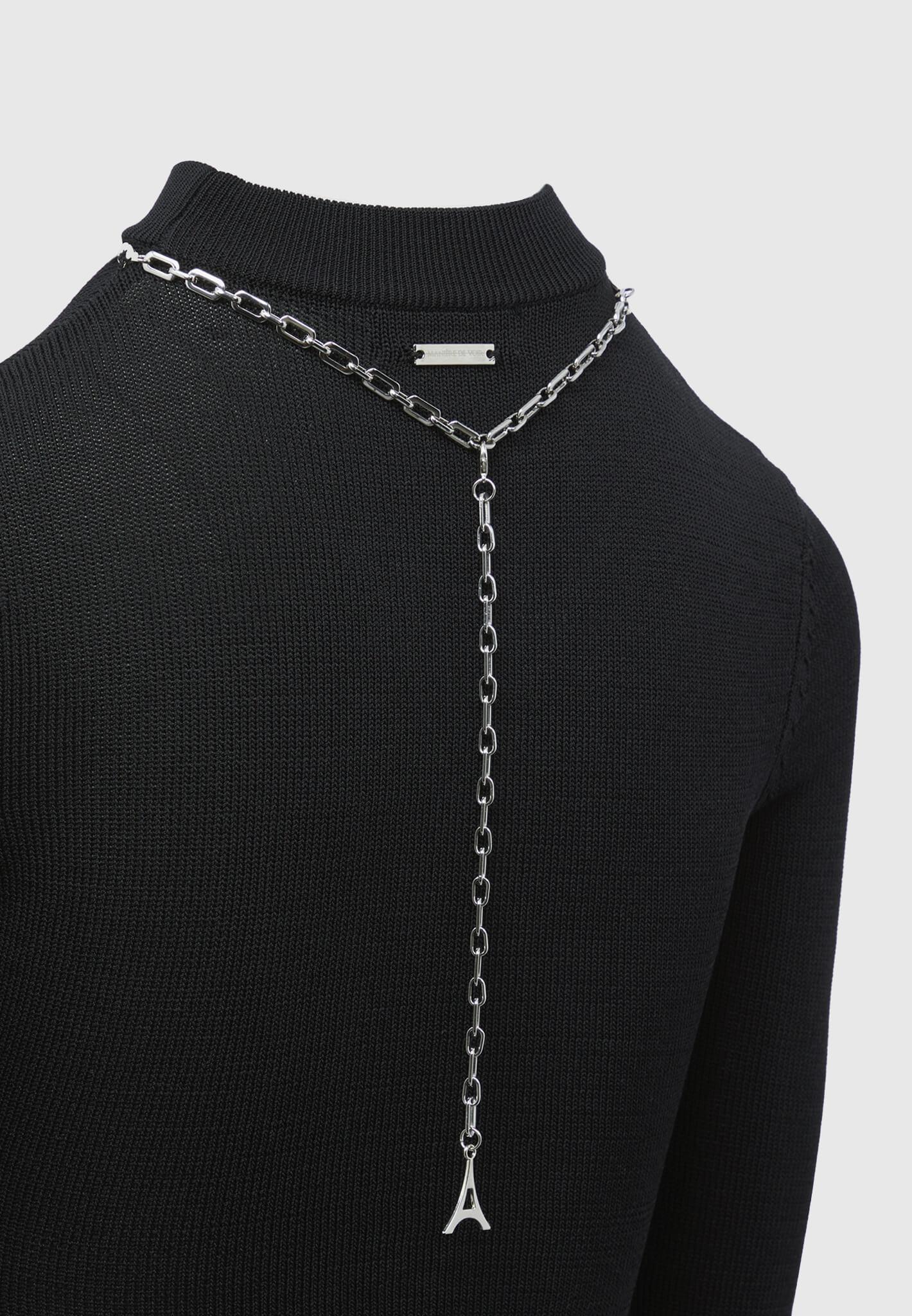 Contour Knit Bodysuit with Chain - Black Female Product Image