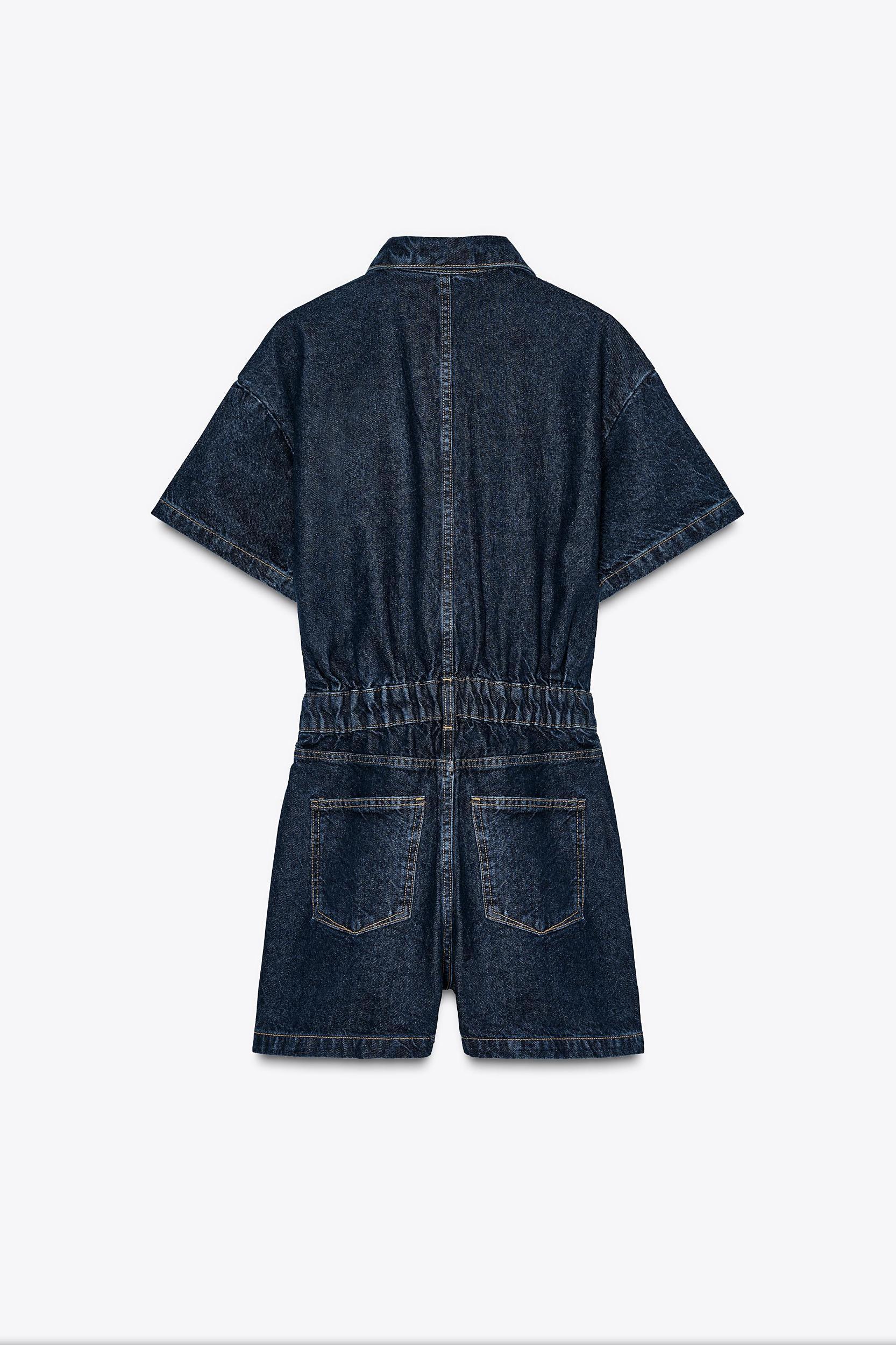 Z1975 SHORT SLEEVE DENIM JUMPSUIT Product Image
