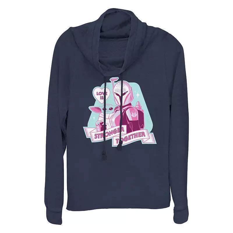 Plus Size Star Wars The Mandalorian And The Child Love Is Stronger Together Cowlneck Graphic Lightweight Long Sleeve, Women's, Size: 2XL, Blue Product Image