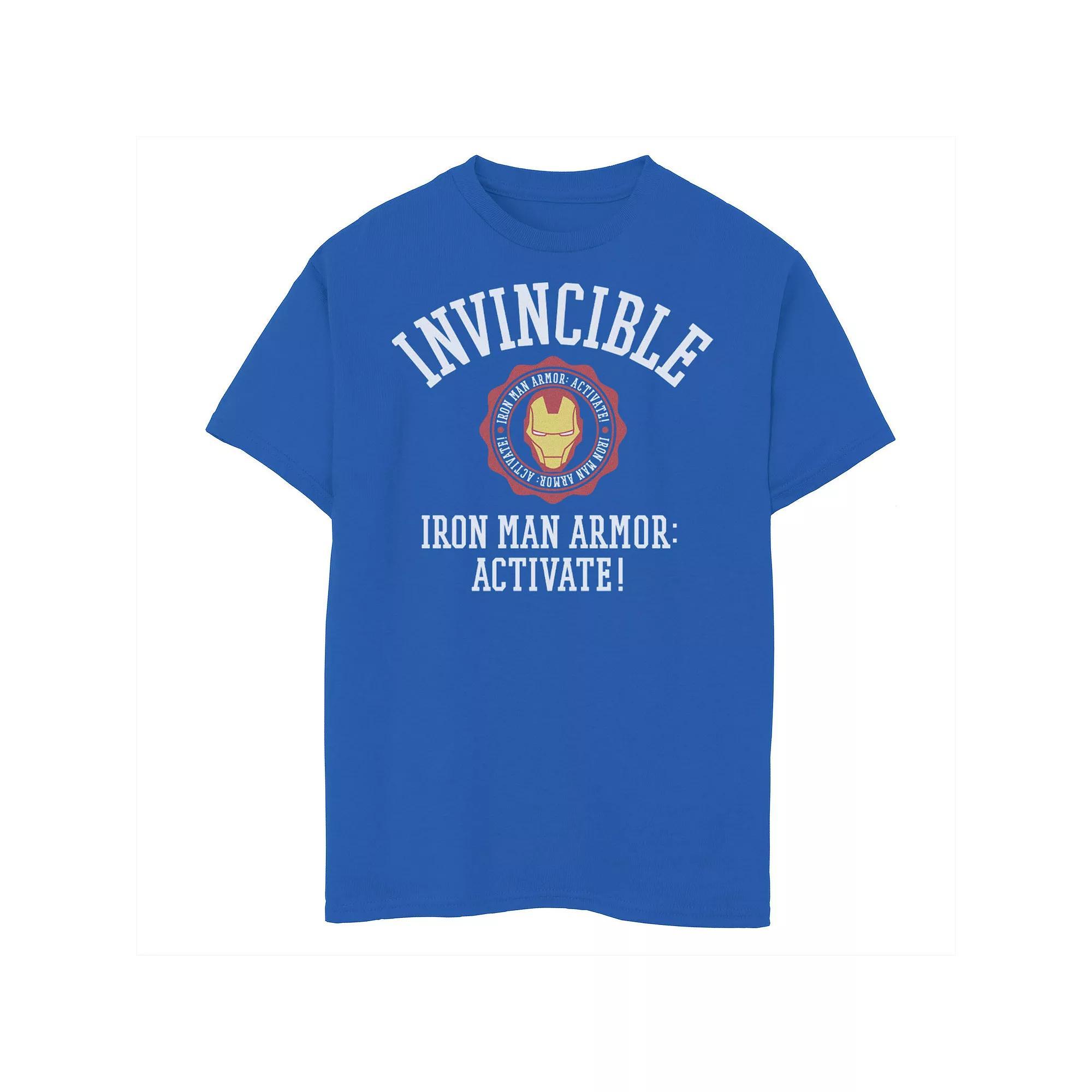 Boys 8-20 Marvel Iron Man Armor Activate Chest Logo Graphic Tee, Boy's, Size: Medium, Grey Heather Product Image