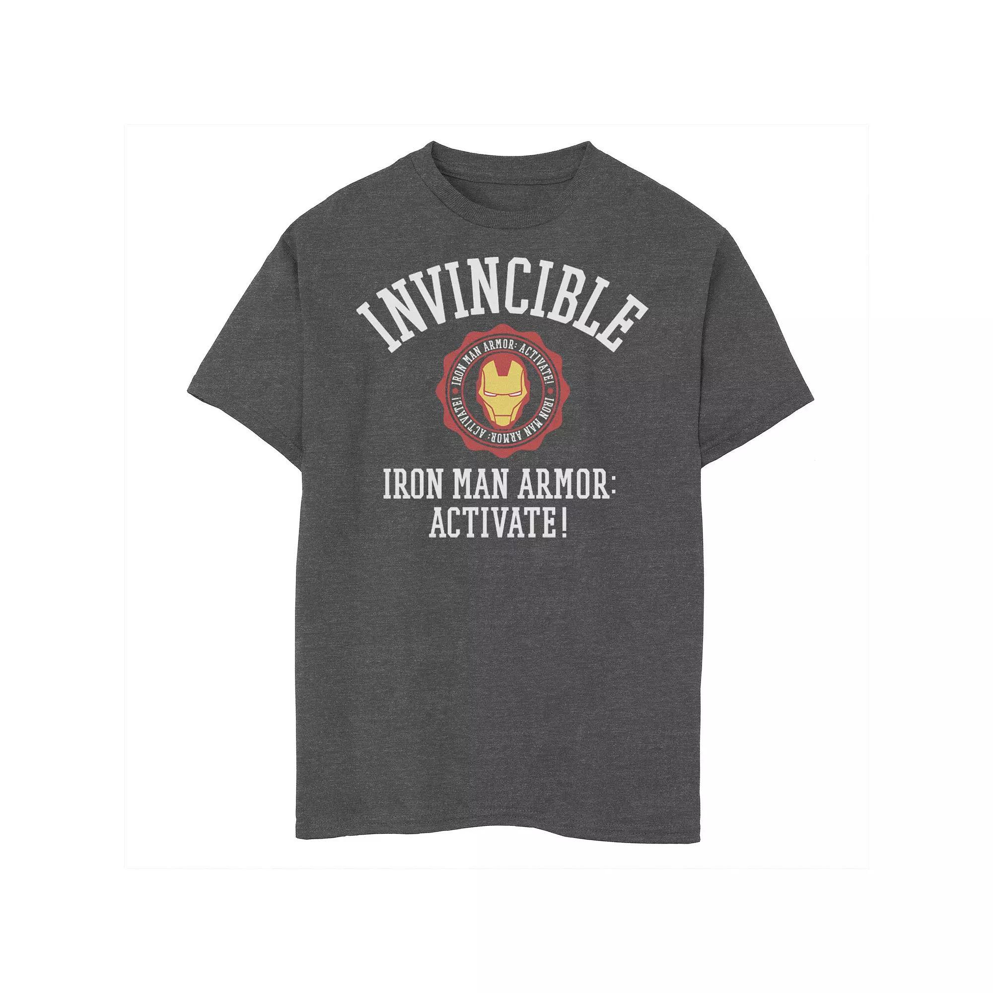 Boys 8-20 Marvel Iron Man Armor Activate Chest Logo Graphic Tee, Boy's, Size: Medium, Grey Heather Product Image