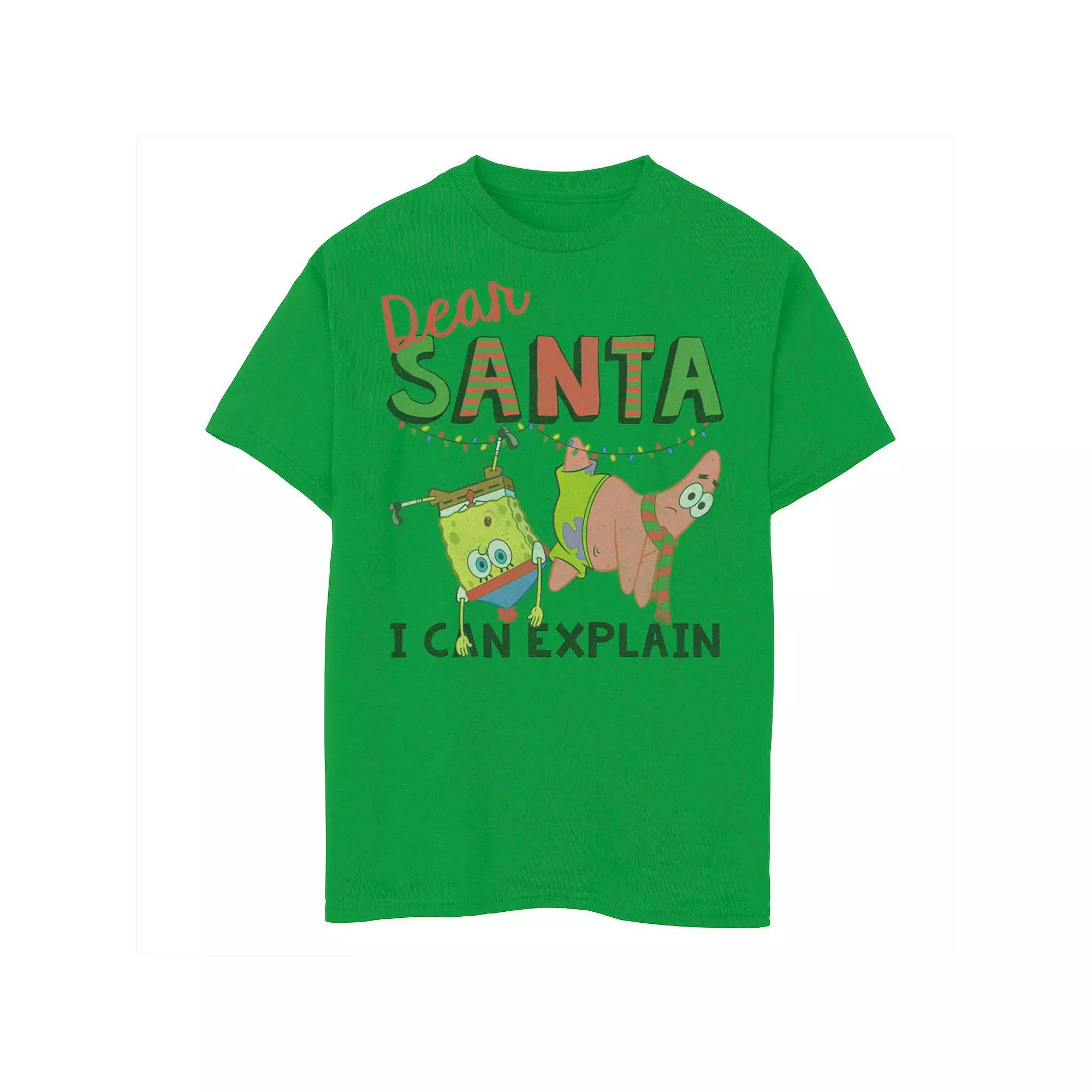Men's SpongeBob SquarePants Santa I Can Explain Tee, Size: Medium, Silver Product Image
