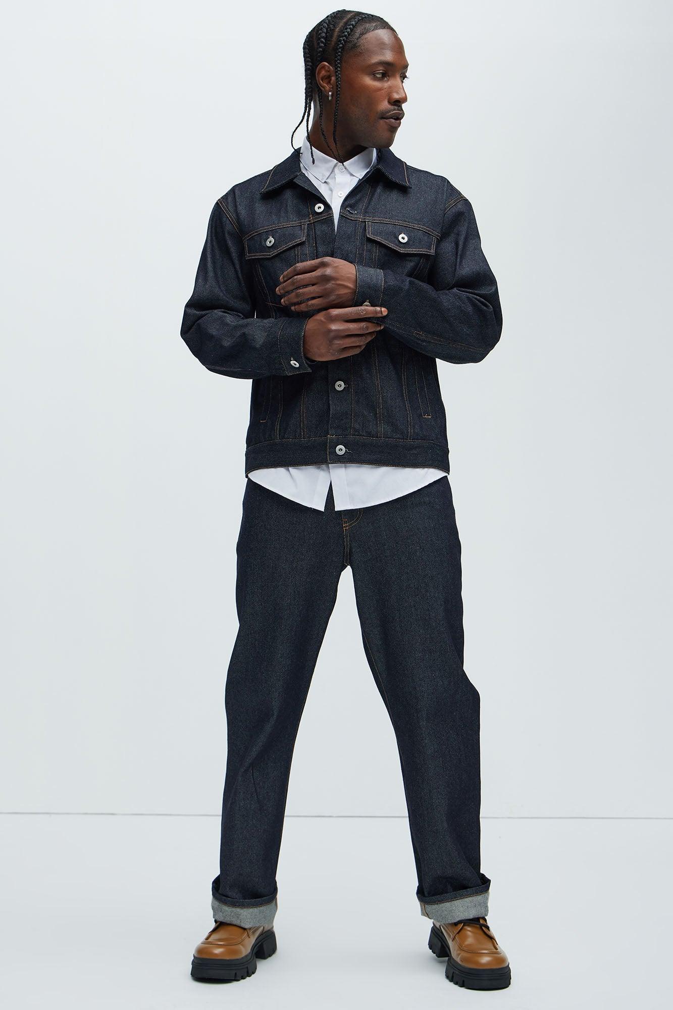 Collin Raw Denim Straight Jeans  - Indigo Product Image