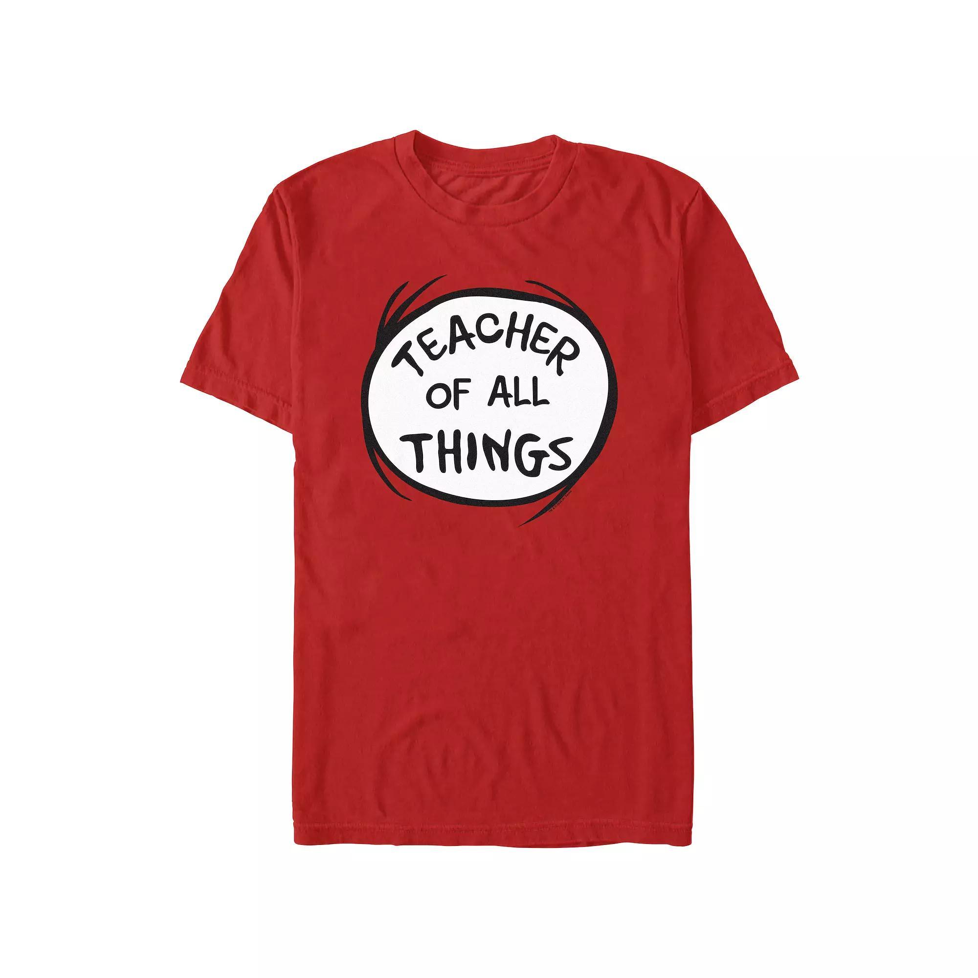 Men's Dr. Seuss Teacher Of All Things Graphic Tee, Size: XS, Red Product Image