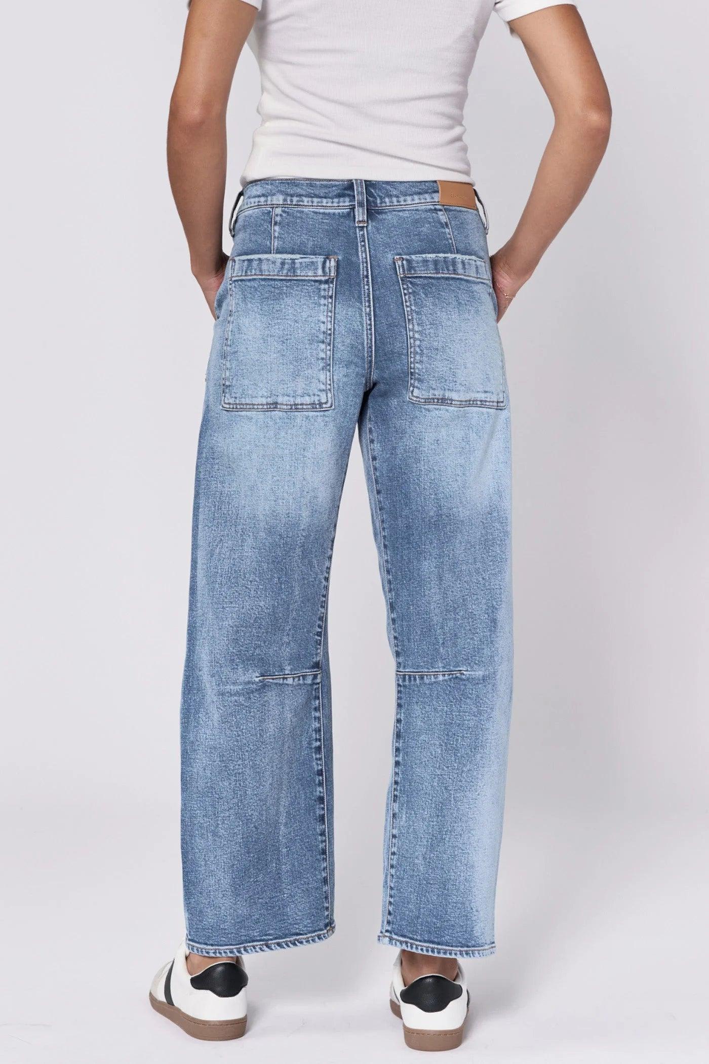 Lasso High Rise Cropped Loose Fit Barrel Jeans Product Image