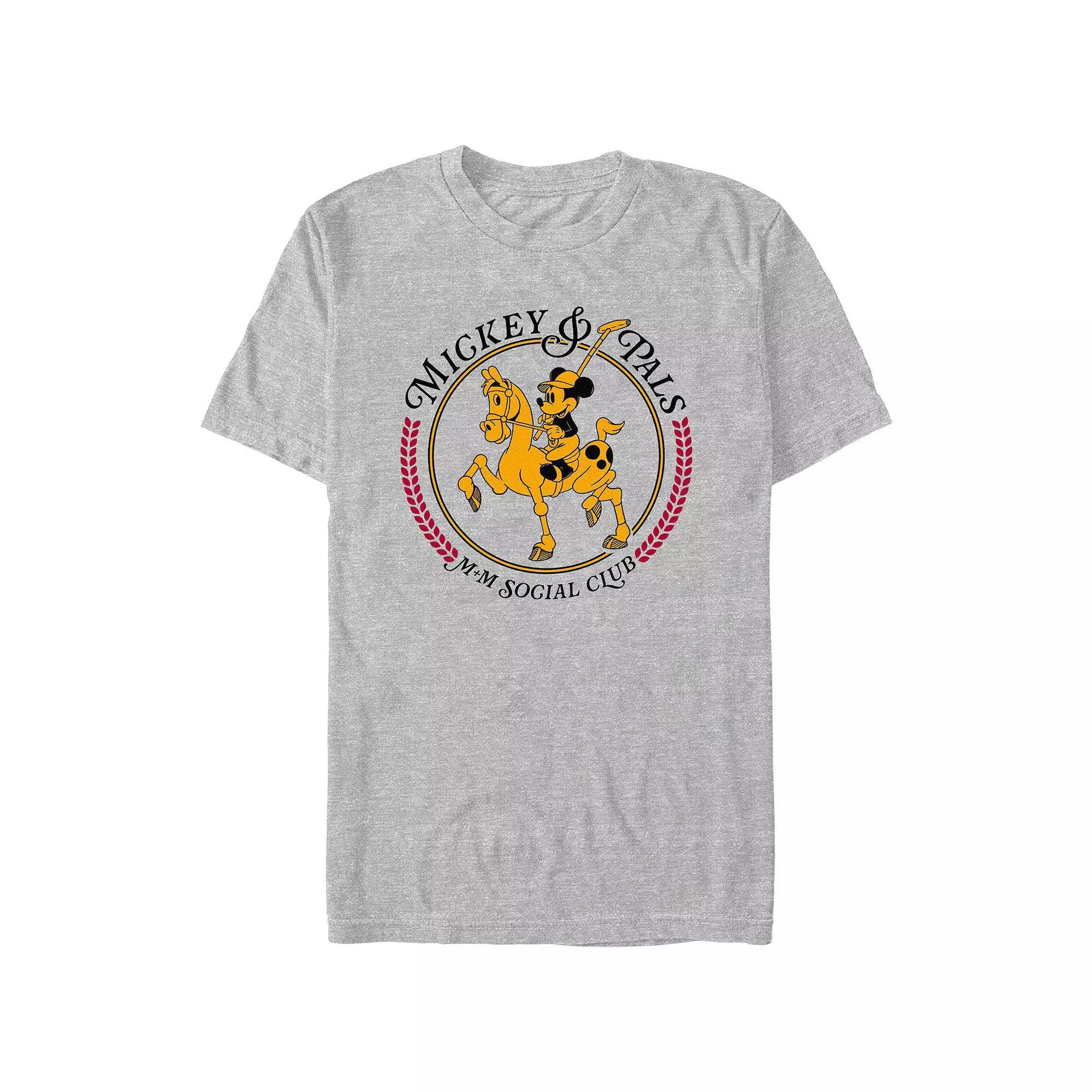 Disney's Mickey Mouse And Pals Social Club Men's Graphic Tee, Size: Small, Athletic Grey Product Image