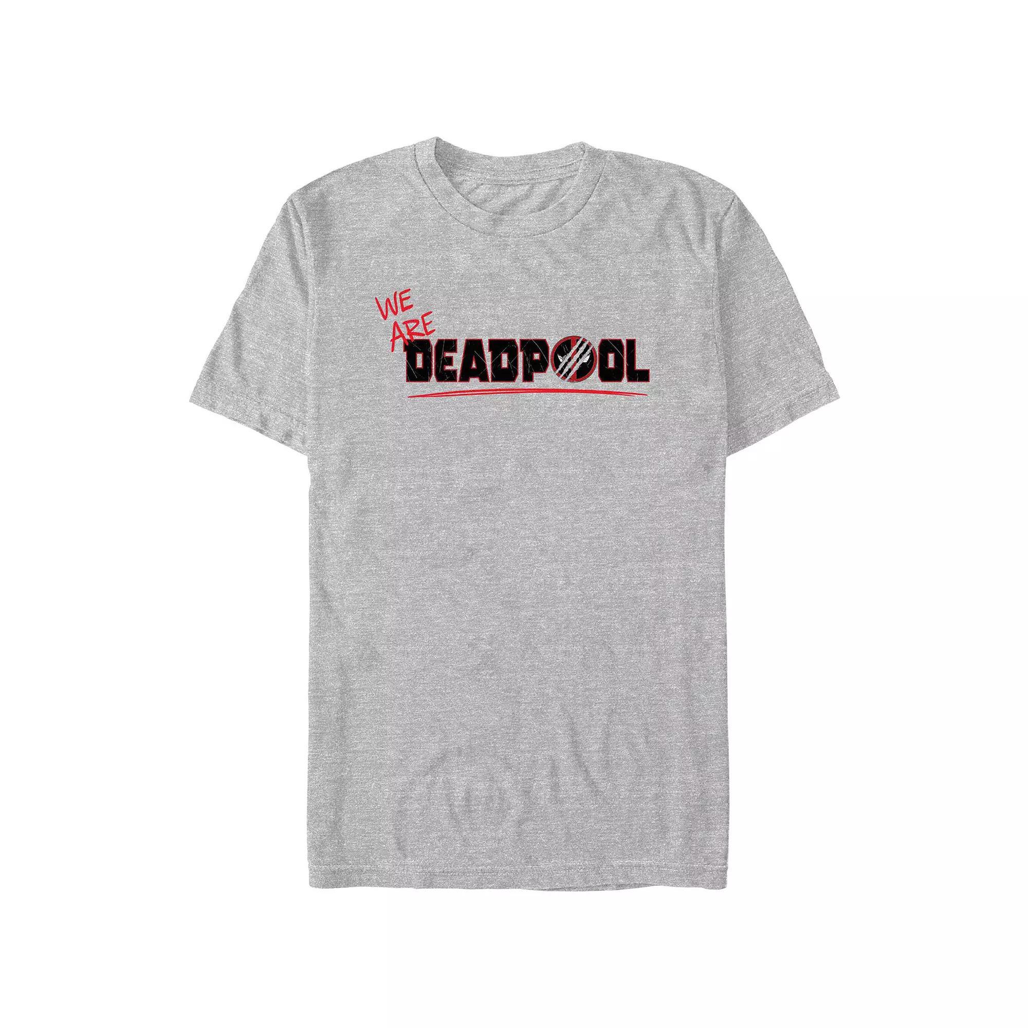 Men's Deadpool And Wolverine We Are Scratch Logo Graphic Tee, Size: Medium, Athletic Grey Product Image